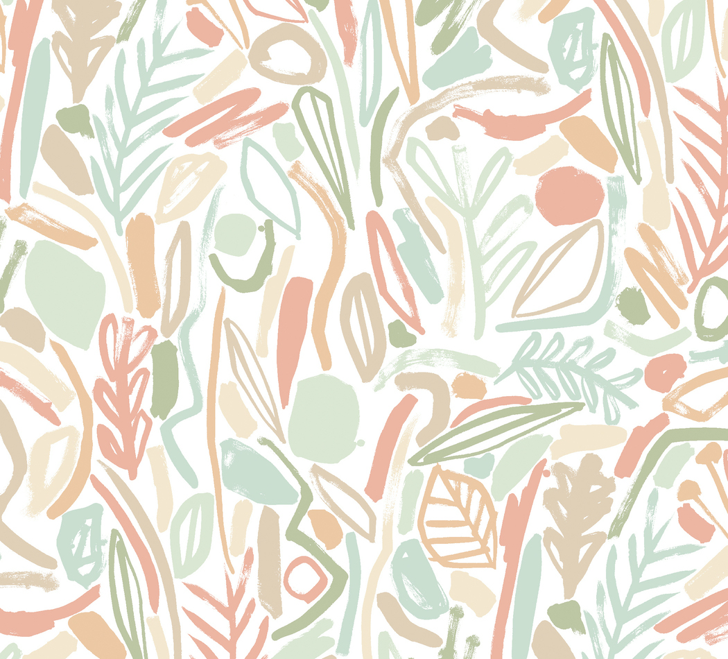 Tapet verdure, sage & apricot, ohpopsi 