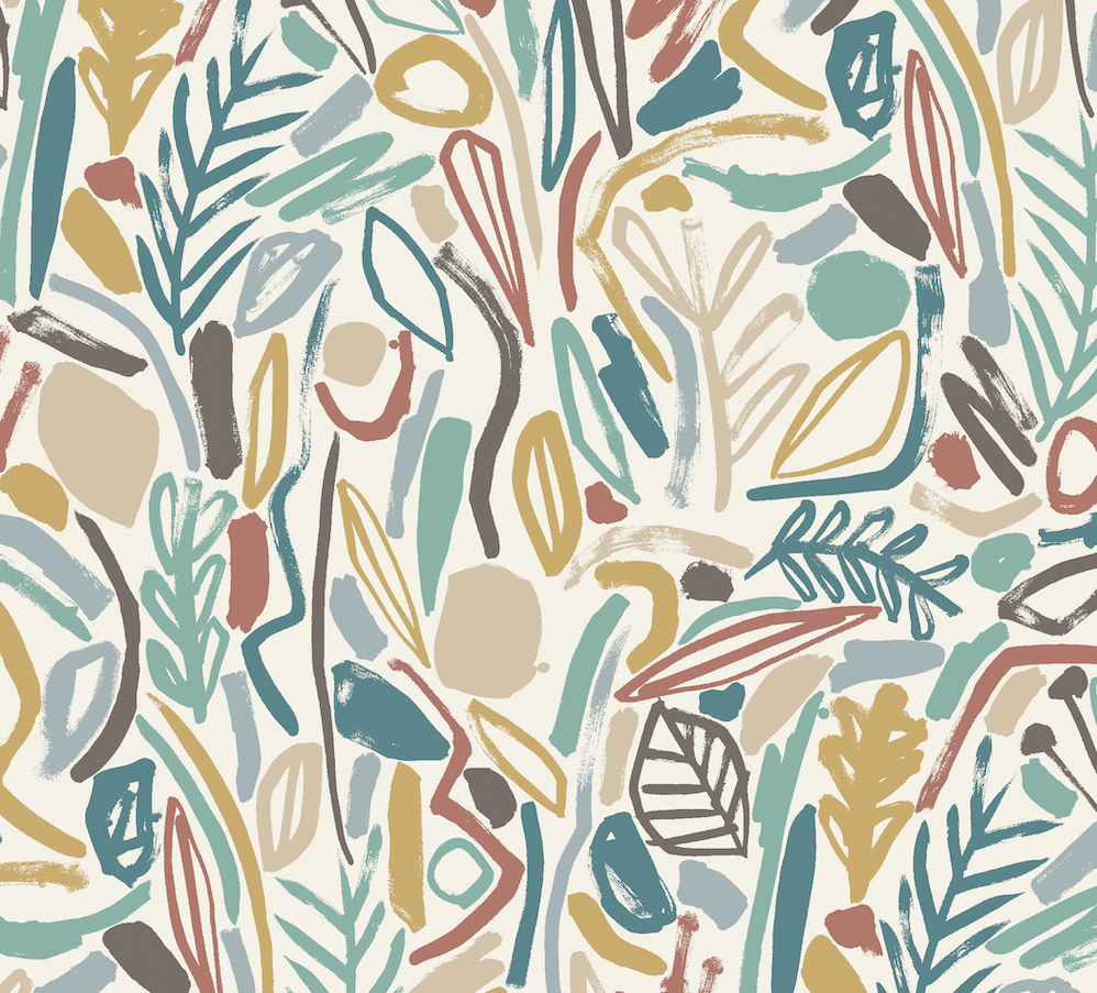 Tapet verdure, teal & cinnamon, ohpopsi 