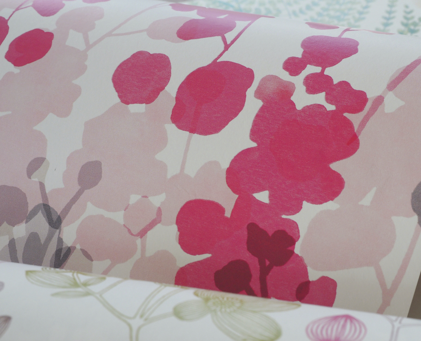 Tapet Blossom, Raspberry, Ohpopsi