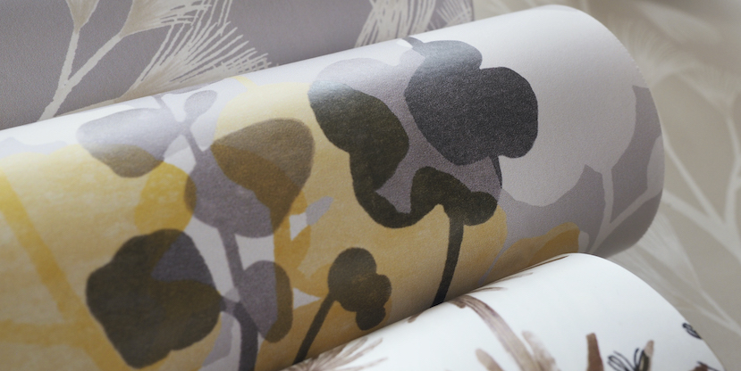 Tapet Blossom, Mustard Grey, Ohpopsi
