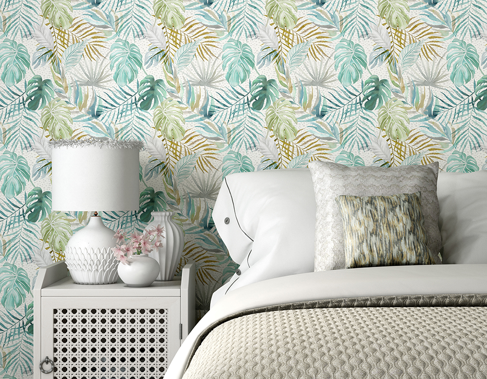 Tapet tropica, turquoise, ohpopsi 