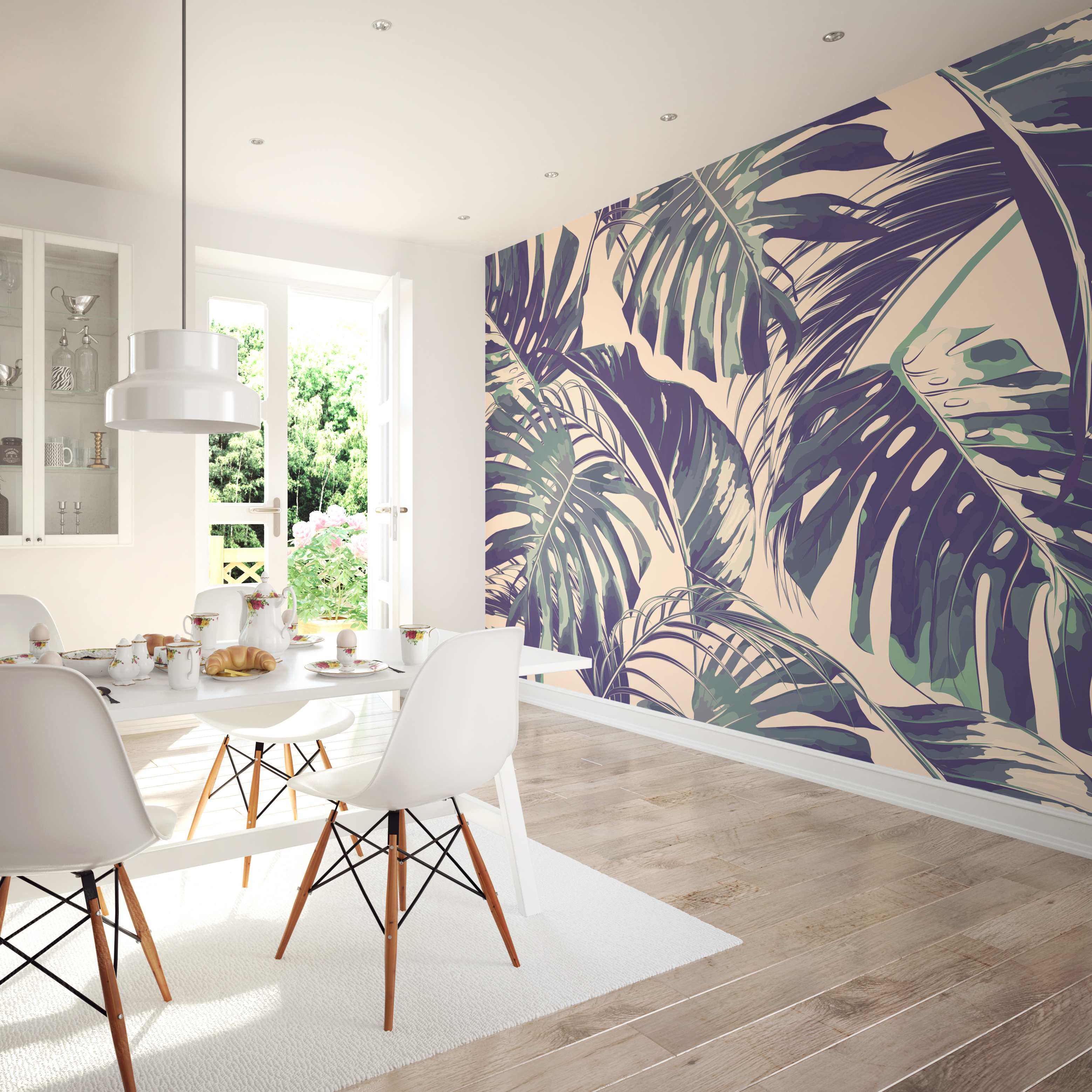 Fototapet Palm Leaves L, Blush & Jade, Origin Murals, 350x280cm