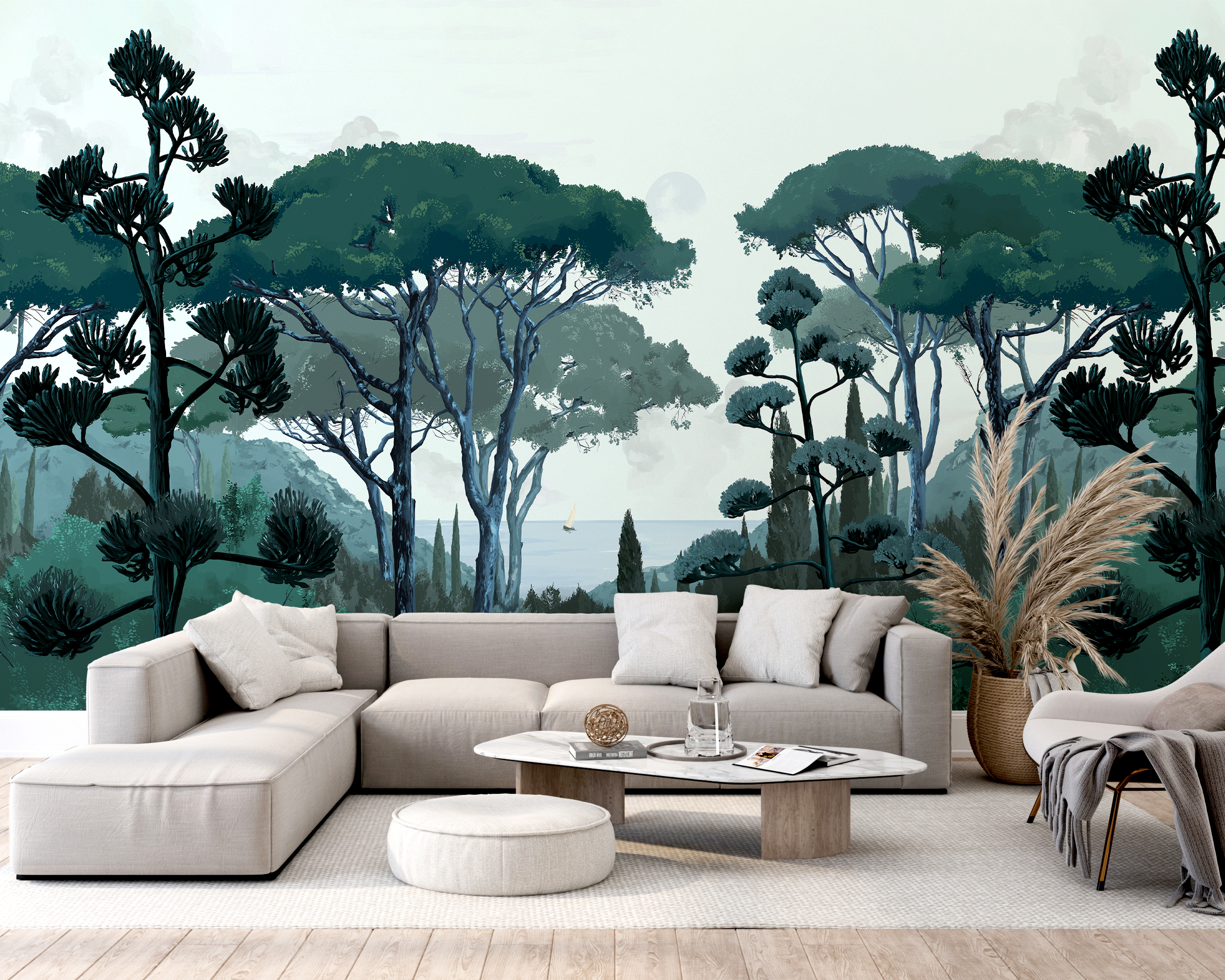 Tapet toscane, vert, papermint 