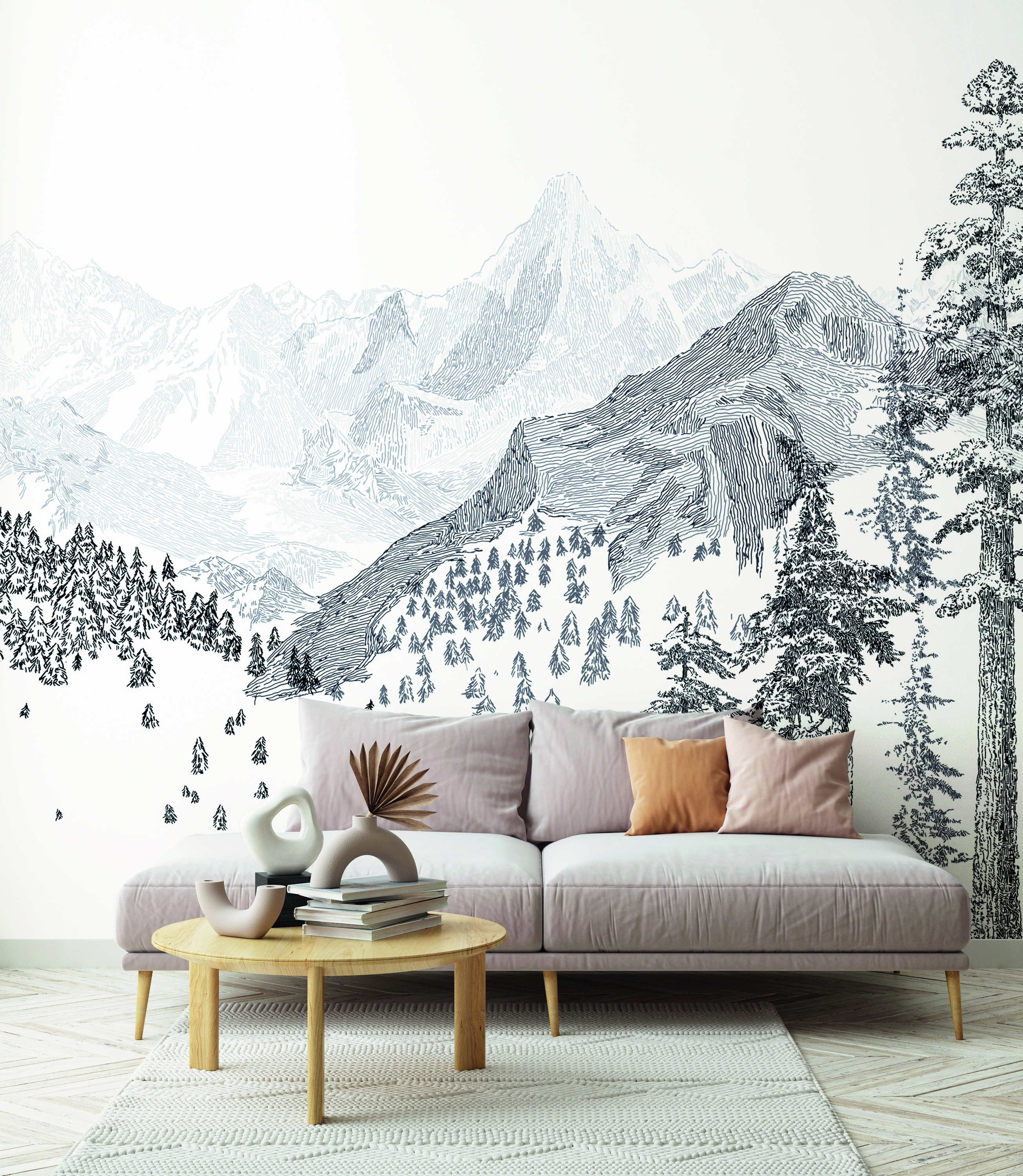 Tapet montagne, hiver, papermint 