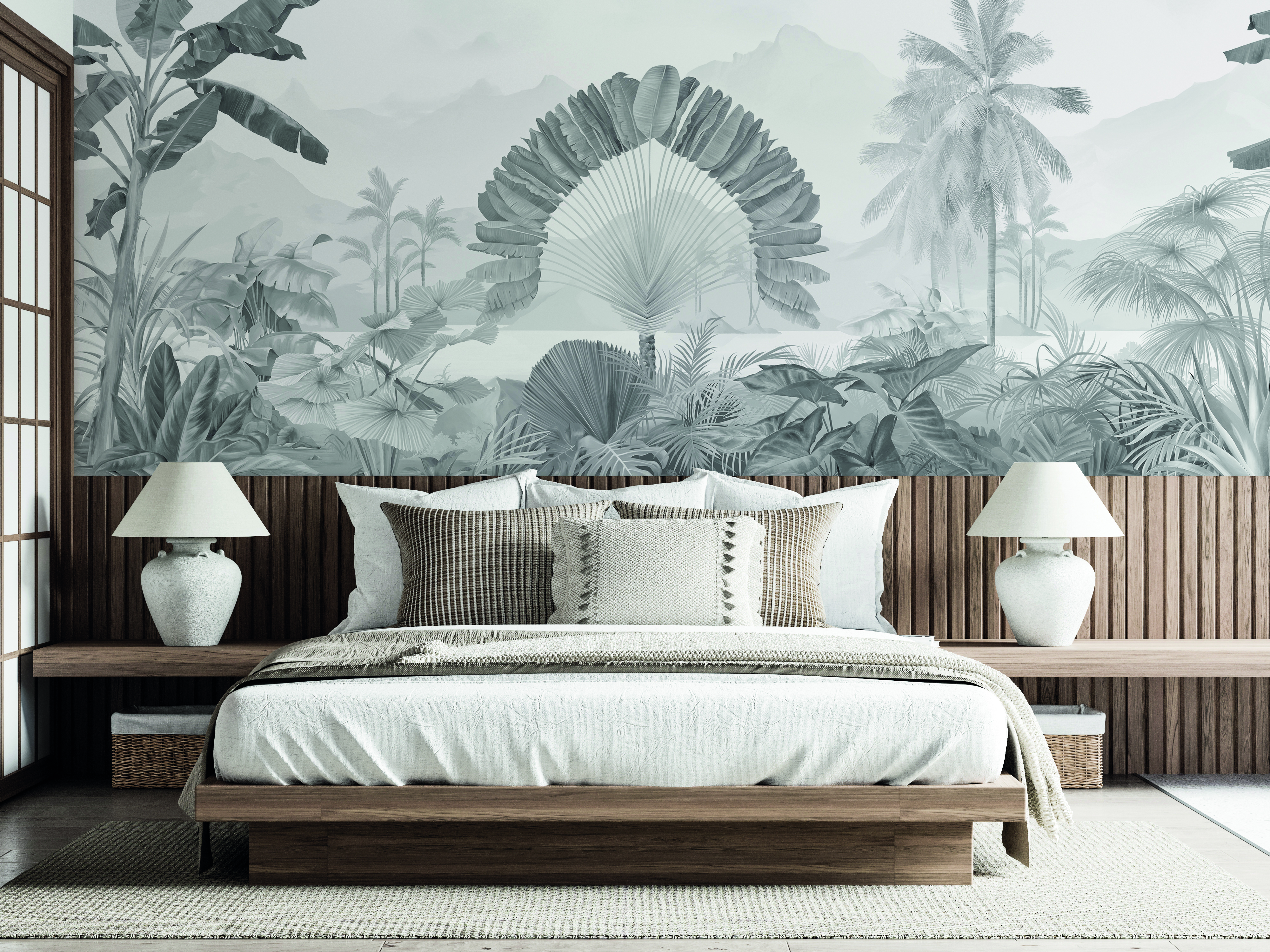 Tapet amazonia, grisaille, papermint 
