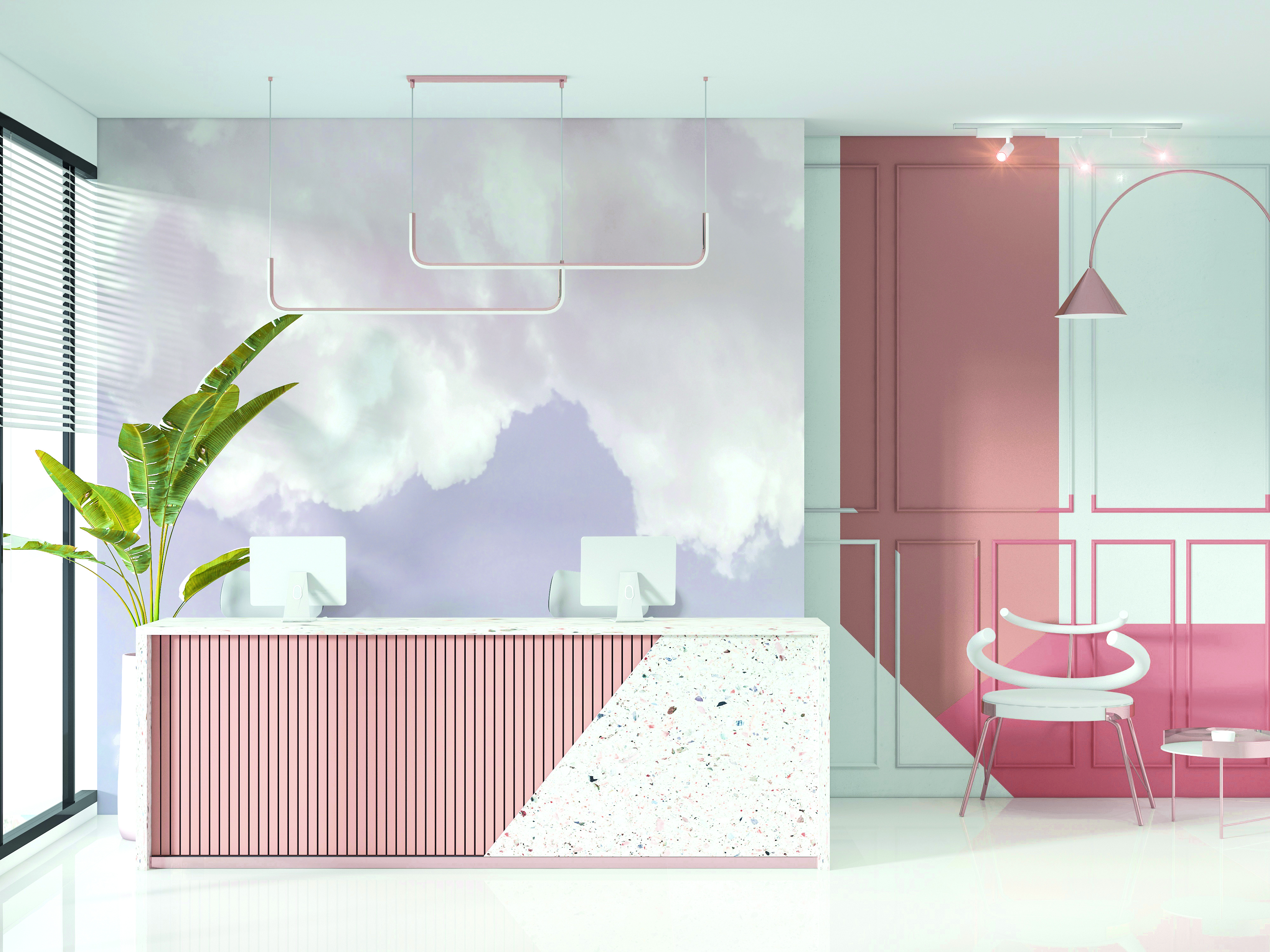 Tapet ciel, sunset pink, papermint 