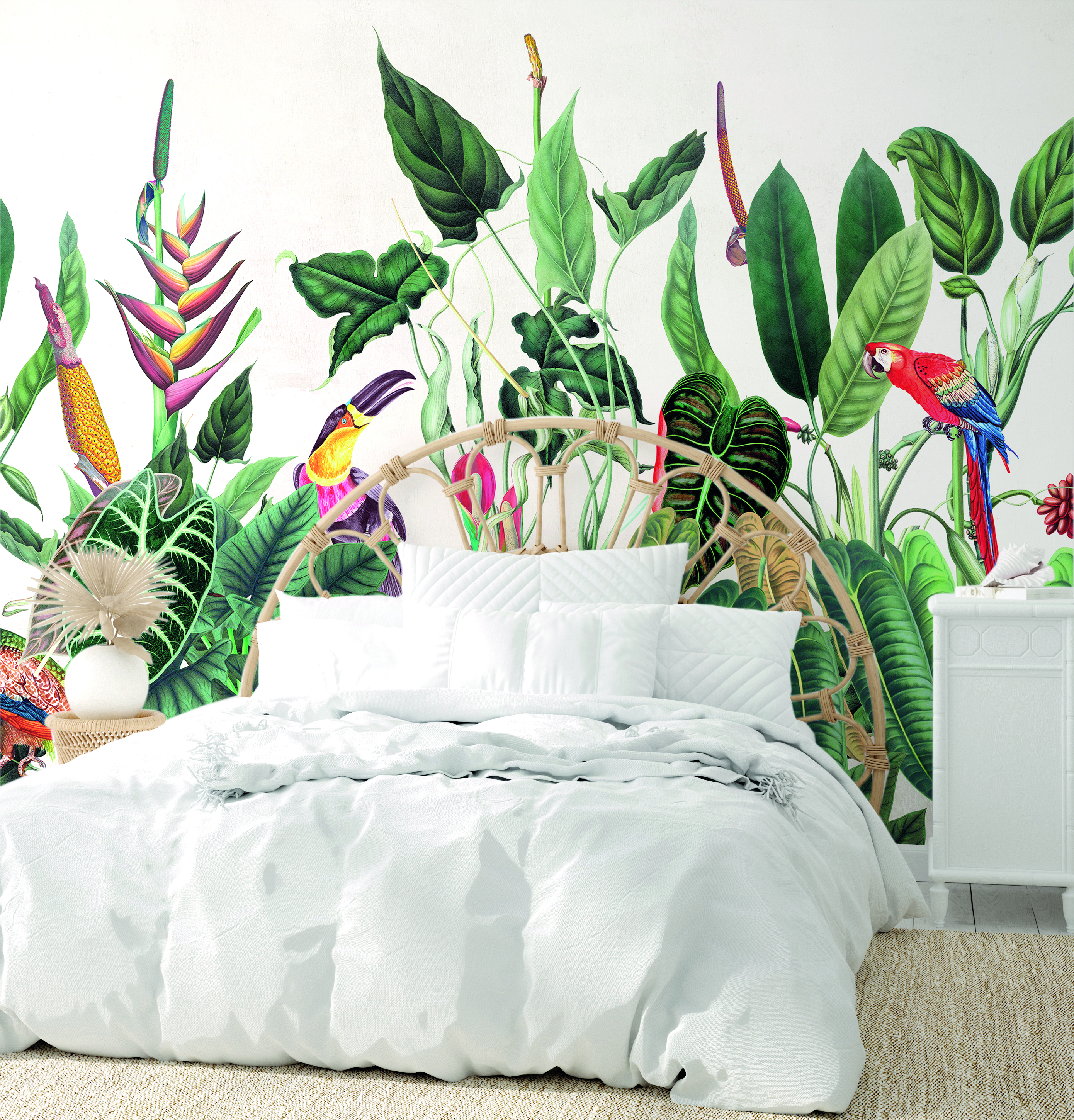 Tapet borneo, tropical green, papermint 