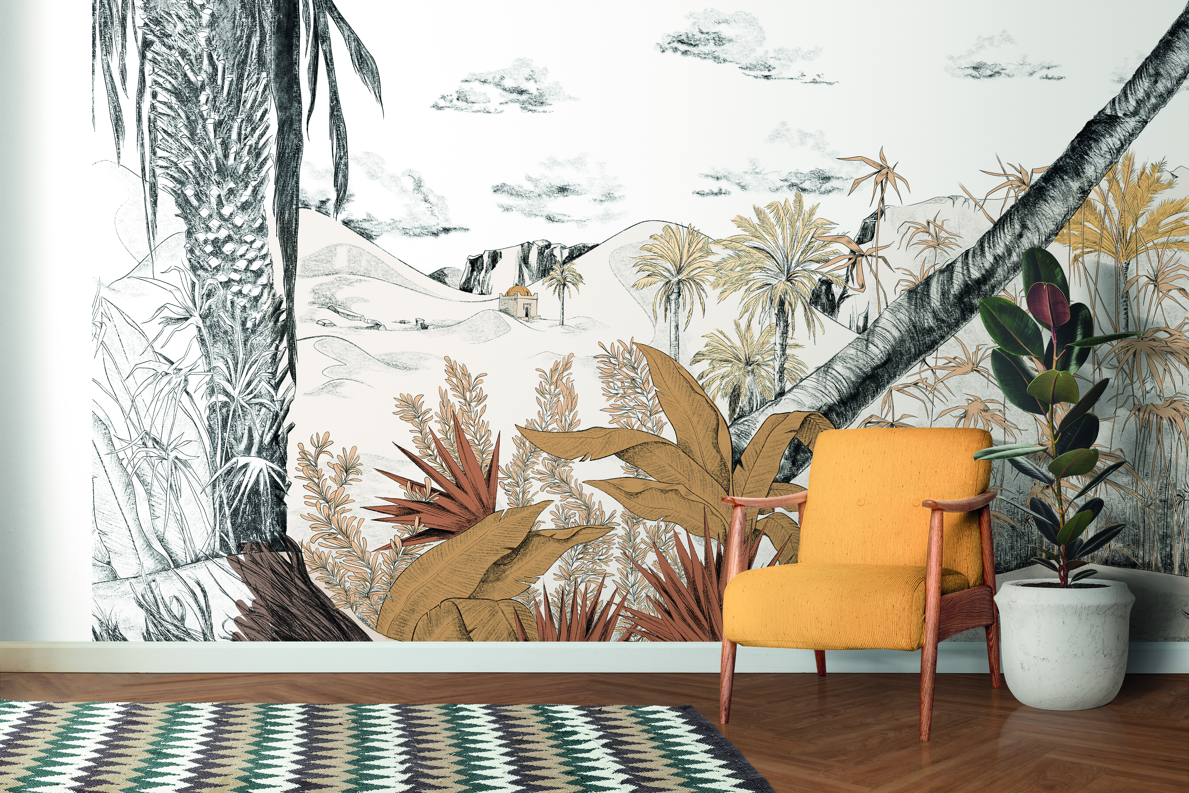 Tapet dune, beige sable, papermint 