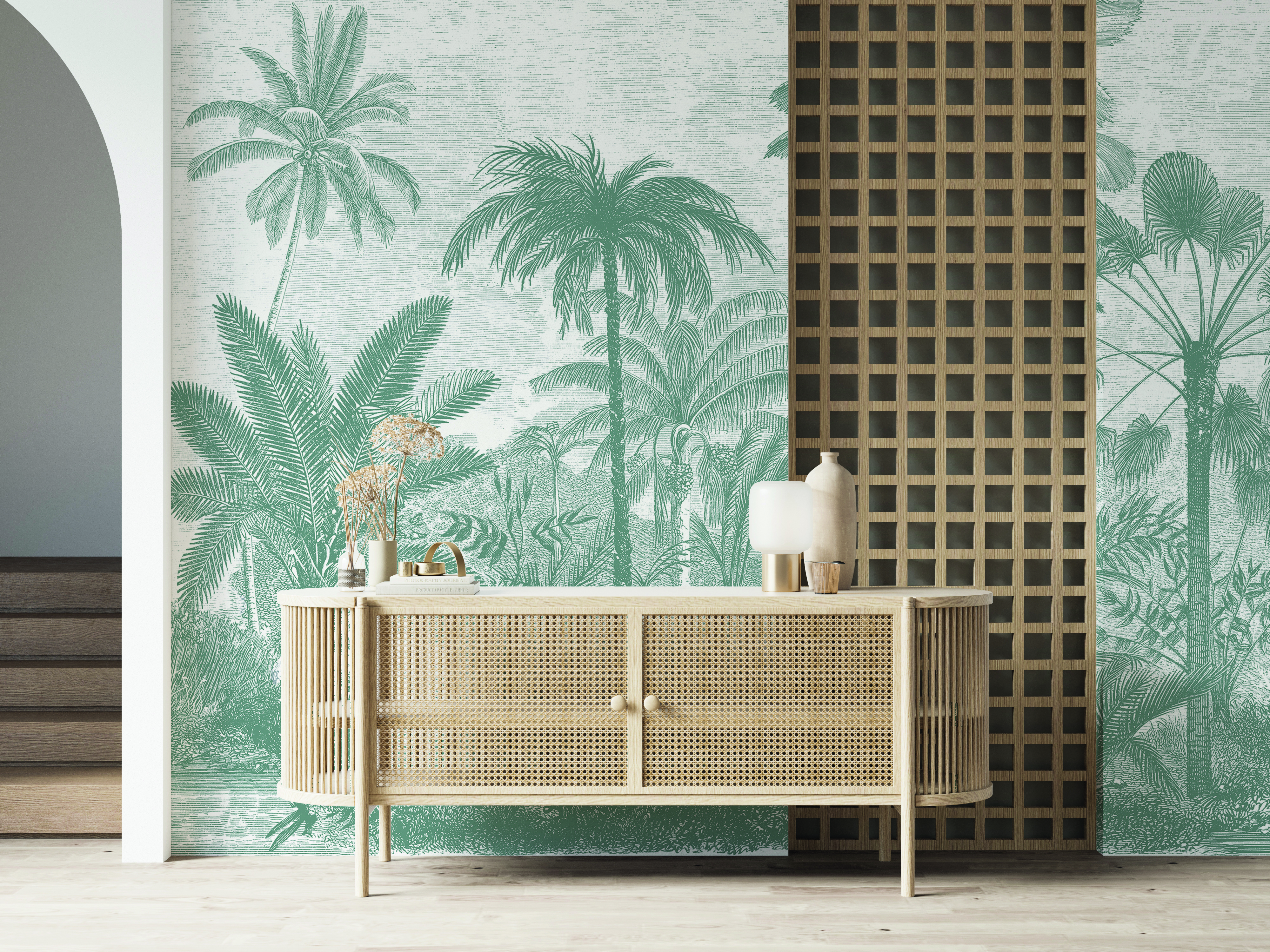 Tapet palmeraie, fern green, papermint 