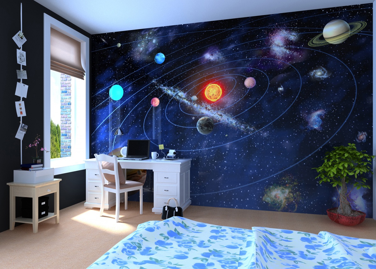 Foto tapet 3d sistemul solar, personalizat, photowall 