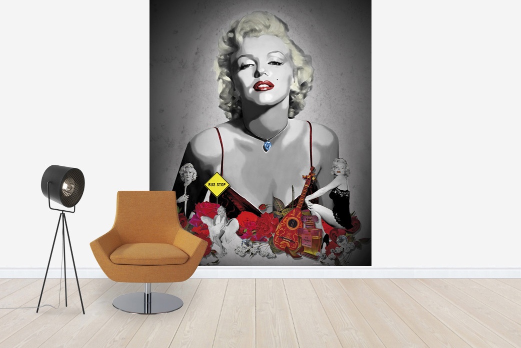 Fototapet Marilyn Monroe, negru, personalizat, Photowall Photowall
