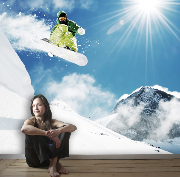 Foto tapet 3d snowboarder, personalizat, photowall 