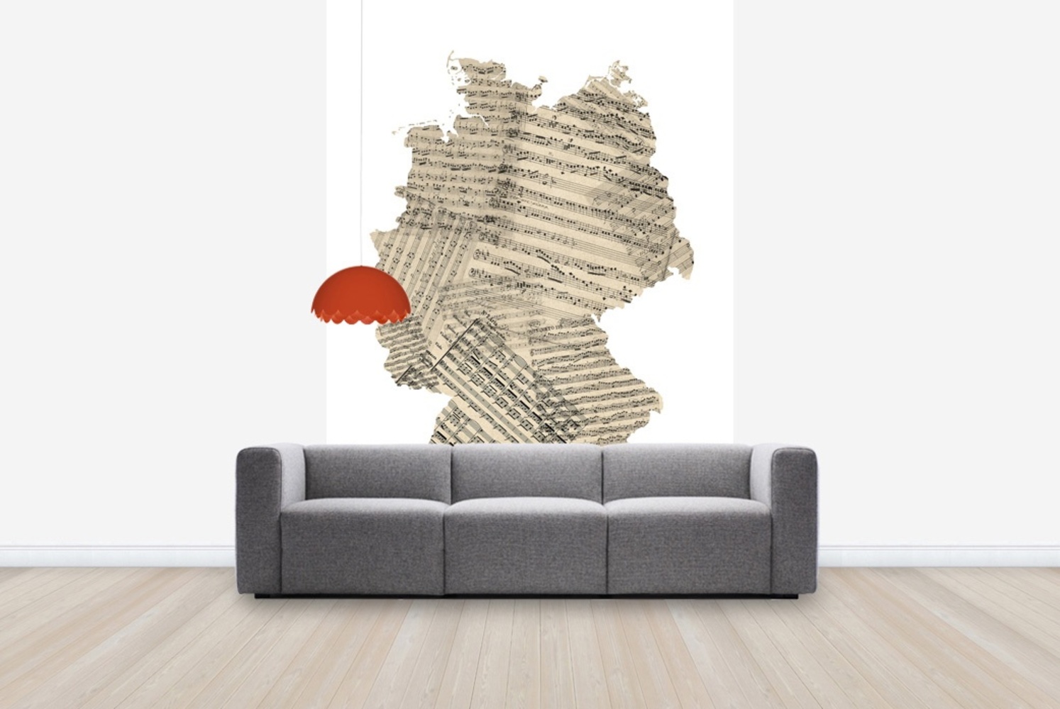 Fototapet harta germaniei note muzicale, personalizat, photowall 