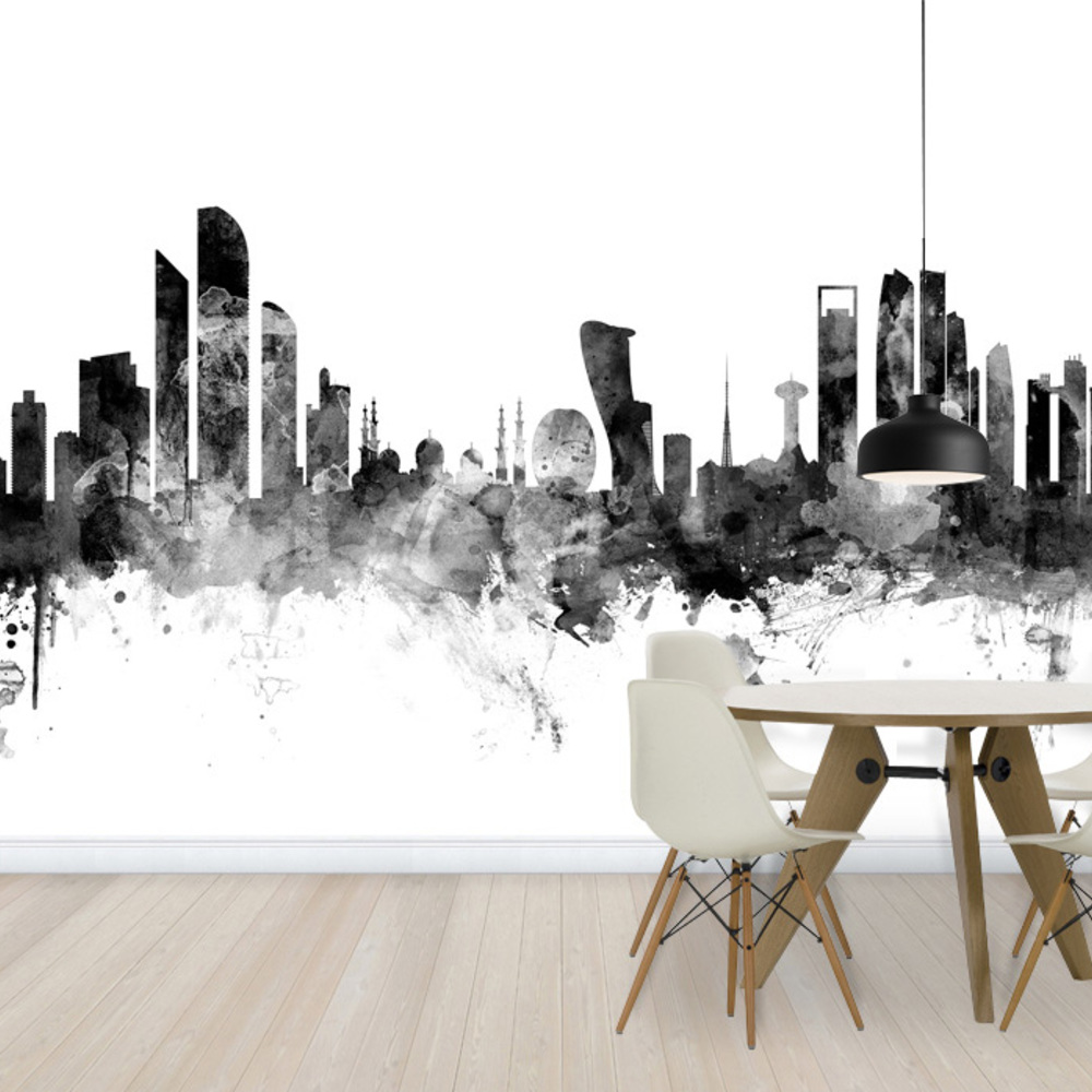 Fototapet abu dhabi peisaj negru, personalizat, photowall 