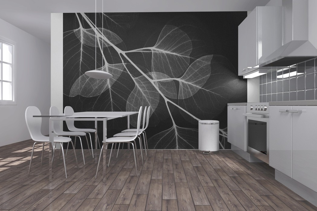 Fototapet eucalipt, negru, personalizat, photowall 