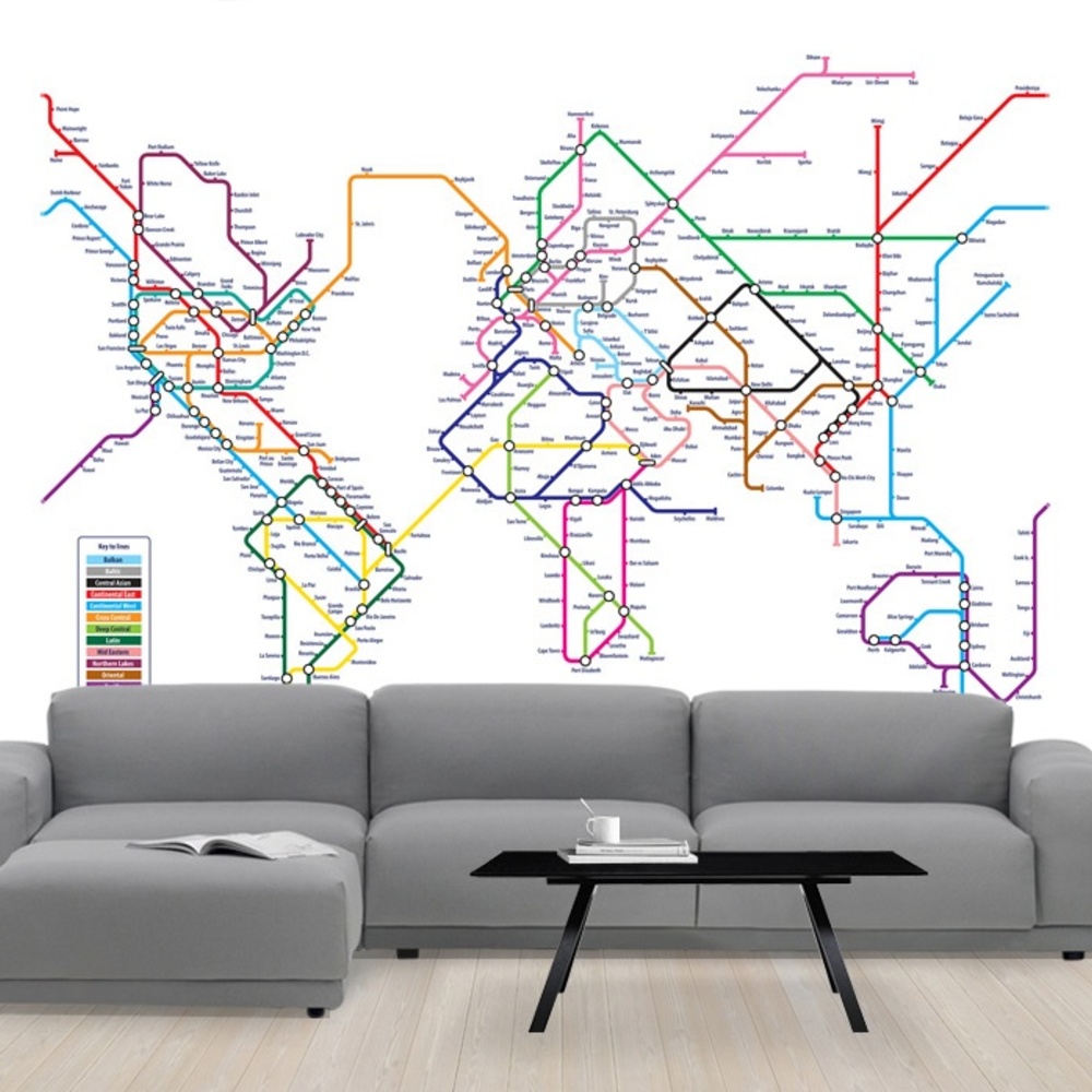 Fototapet metro harta lumii, personalizat, photowall 