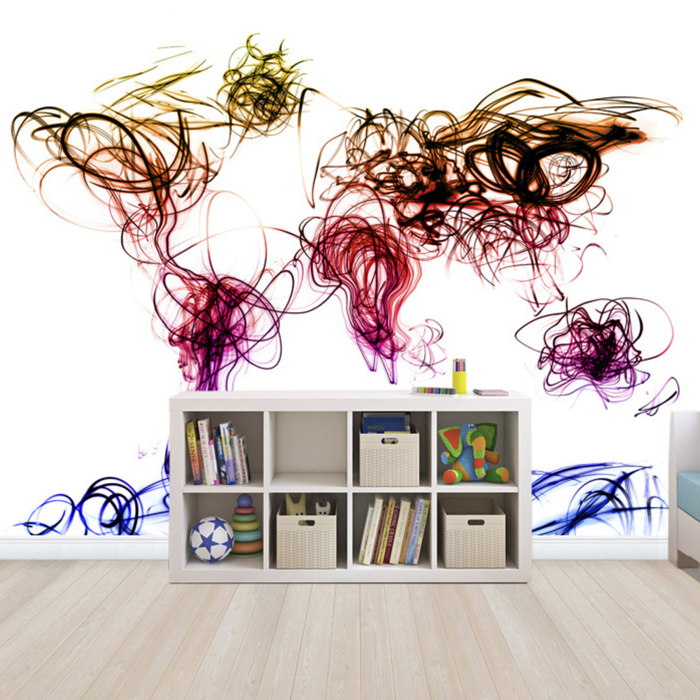 Fototapet scris abstract harta lumii, personalizat, photowall 