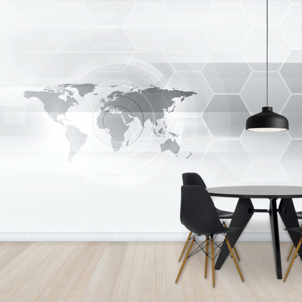 Fototapet hexagon harta lumii, personalizat, photowall 