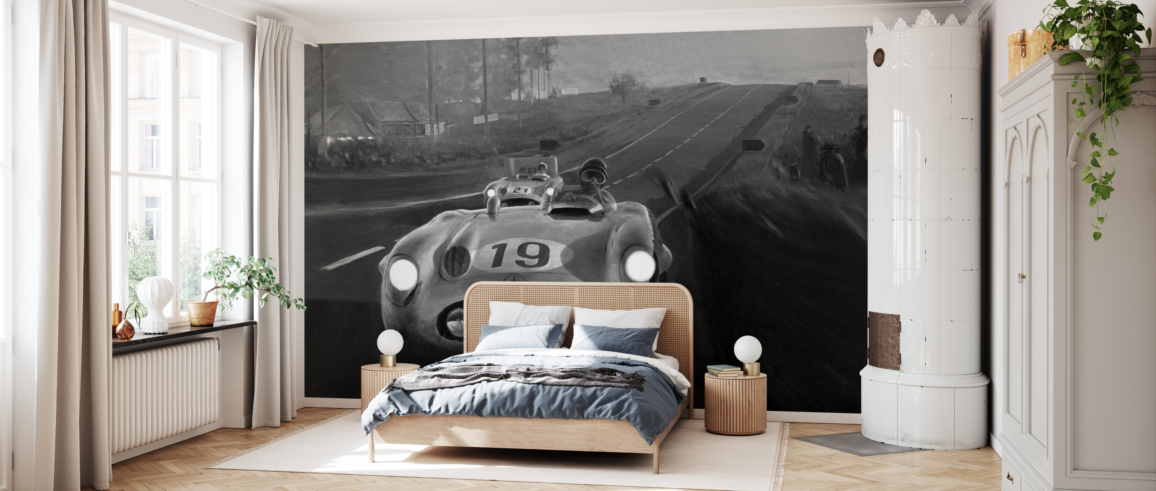 Fototapet le mans racing bw, personalizat, photowall 