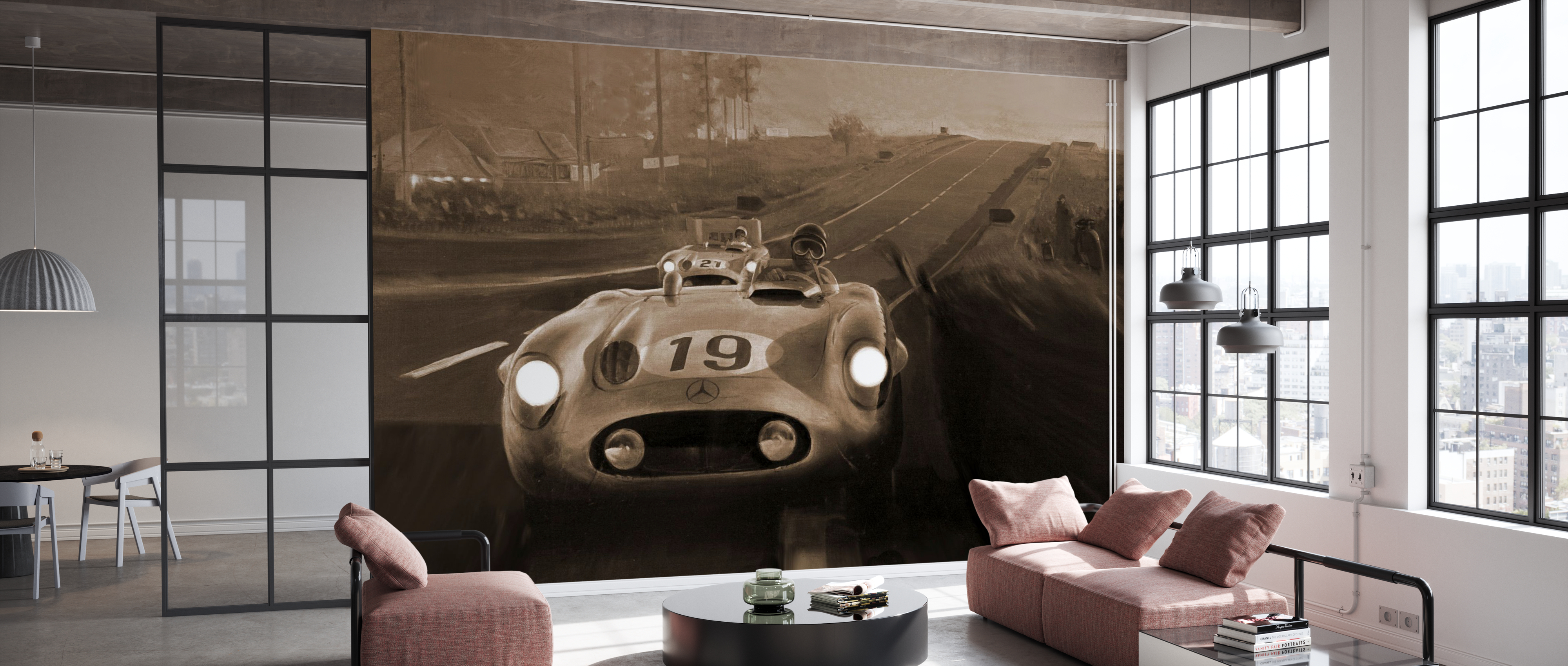 Tapet Le Mans Racing Sepia, Photowall