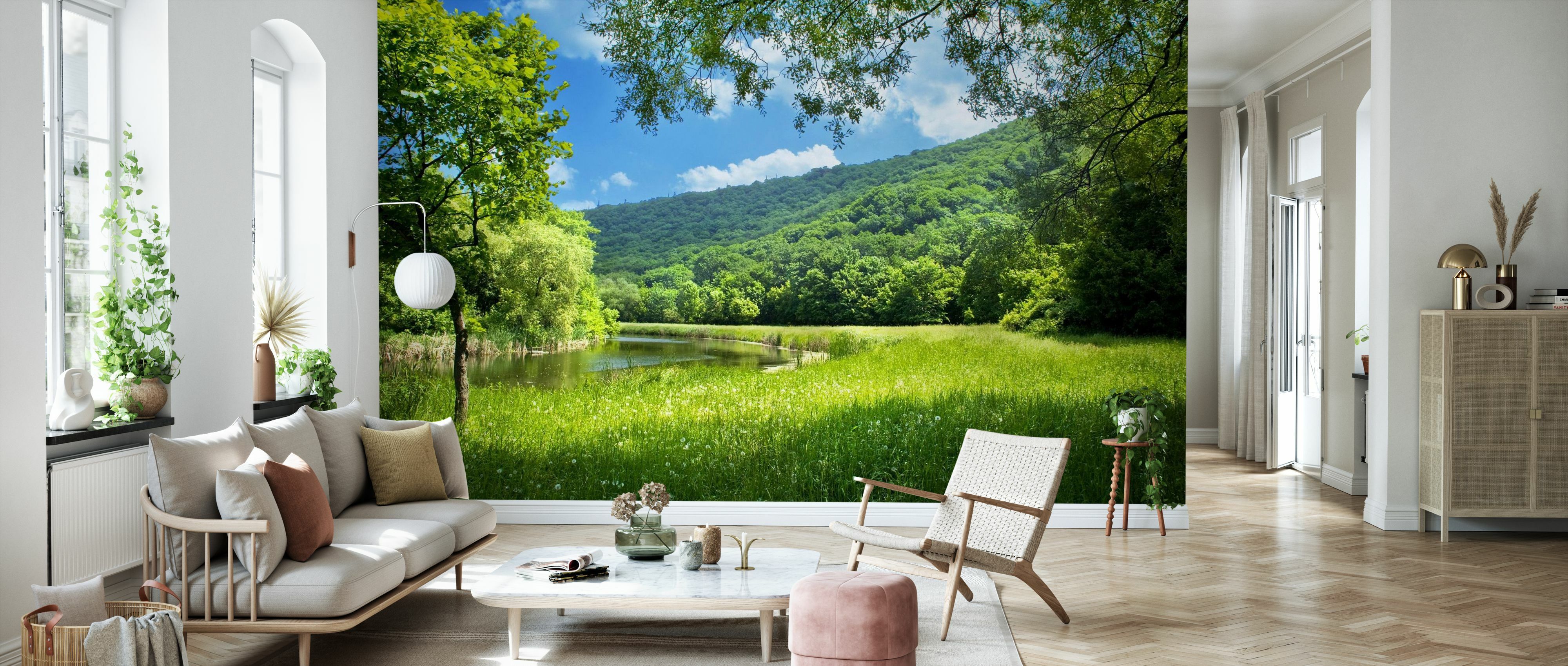 Tapet Summer Landscape with River, Photowall