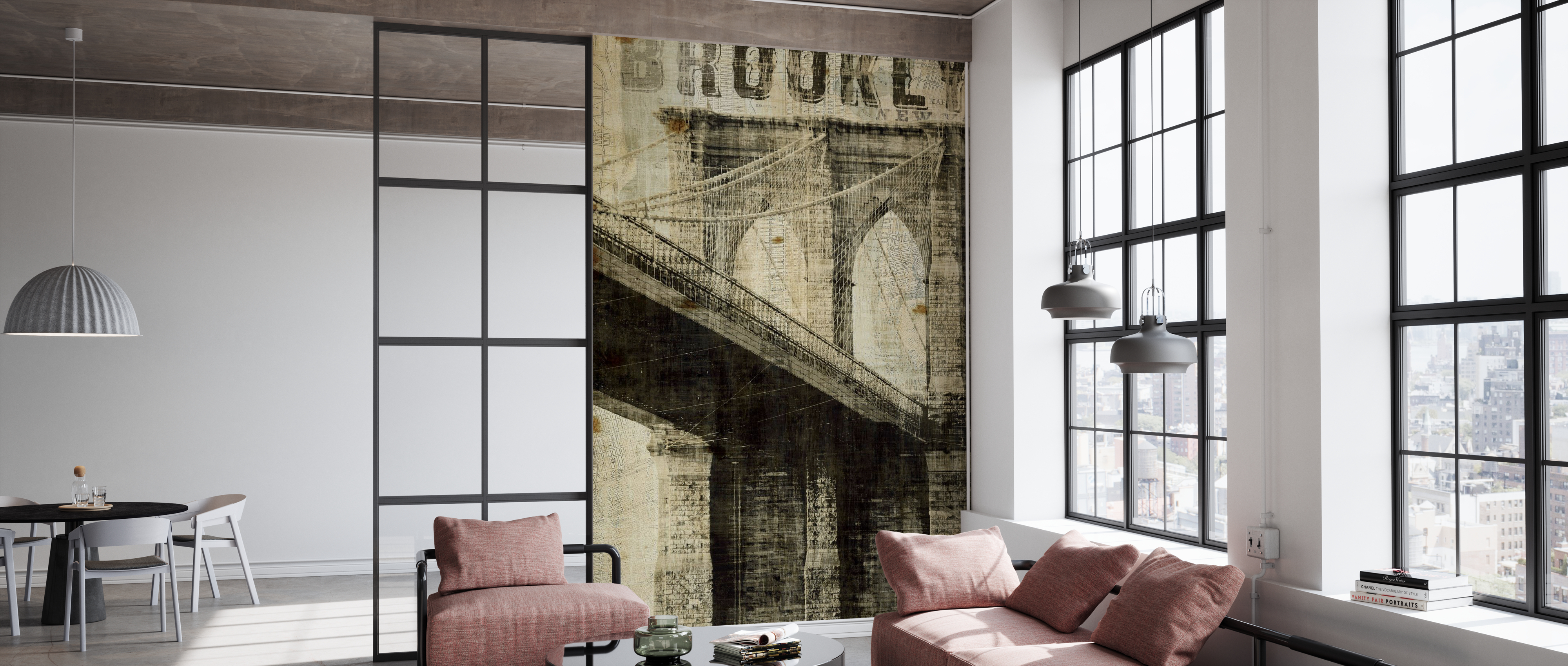 Fototapet Vintage New York Brooklyn Bridge 1, personalizat, Photowall Photowall