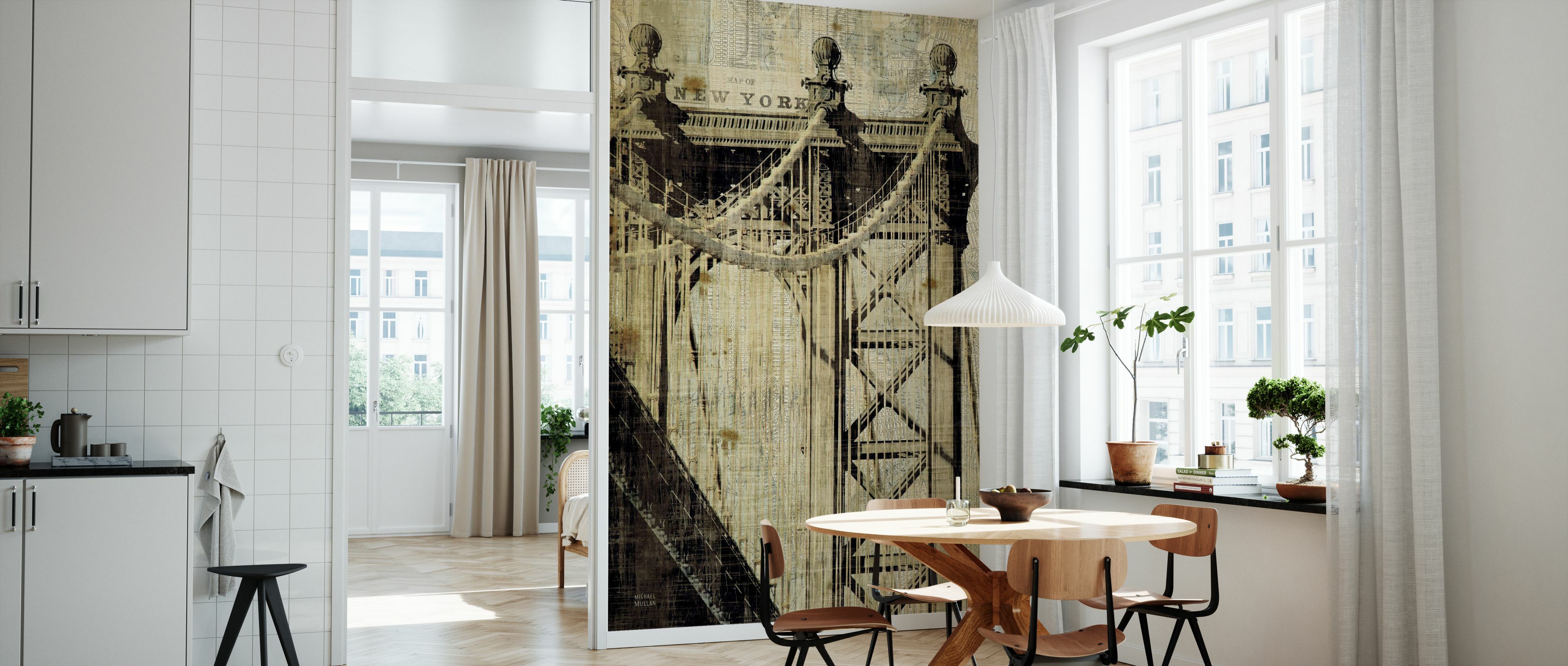 Fototapet vintage new york manhattan bridge, personalizat, photowall 