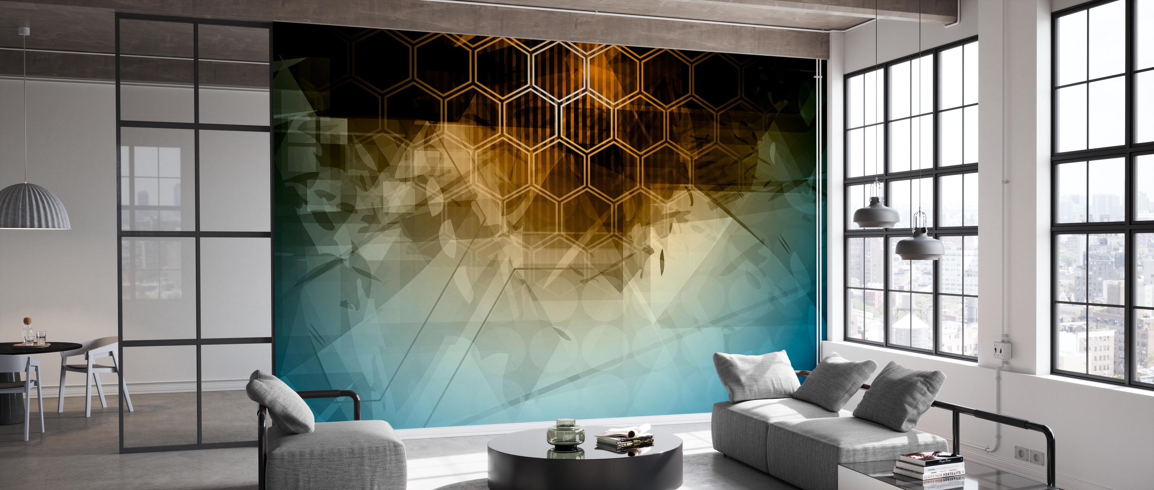 Tapet abstract hexagons, photowall 