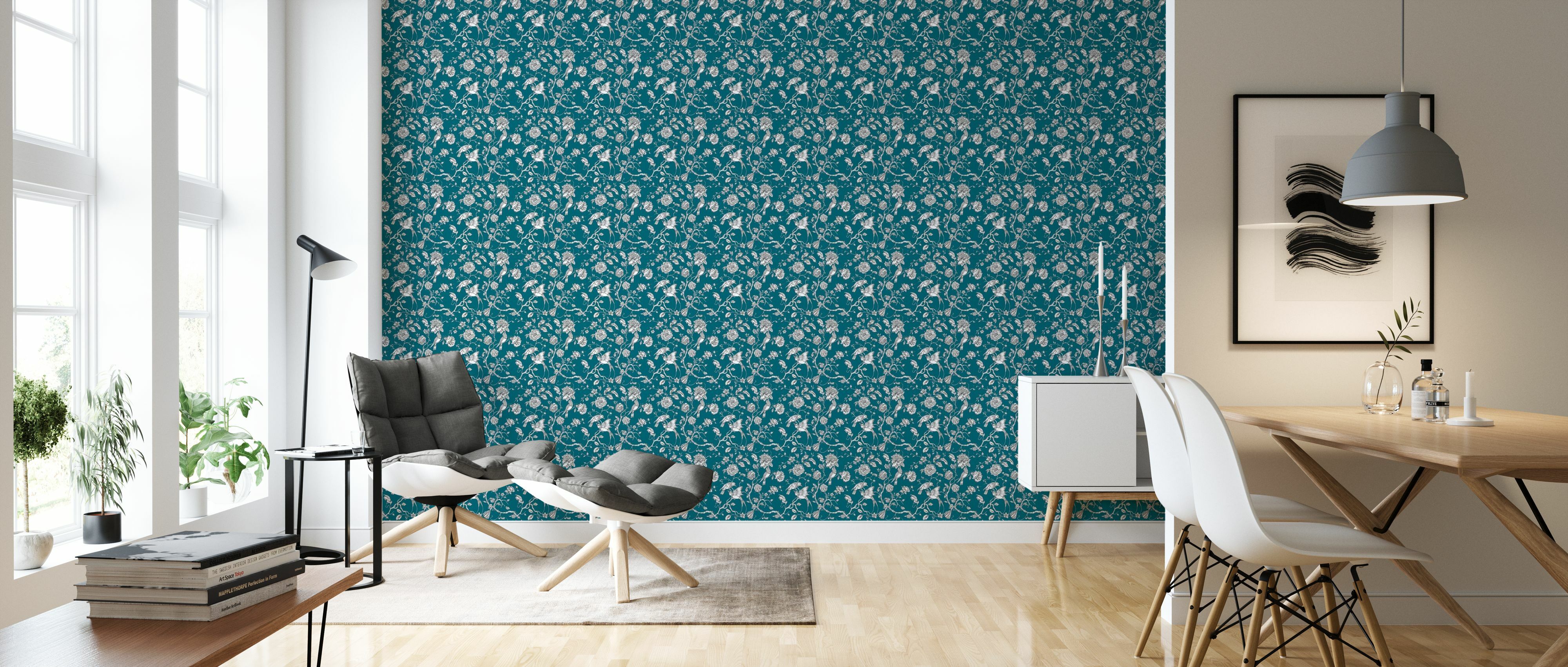 Tapet hummingbird, petrol, photowall 