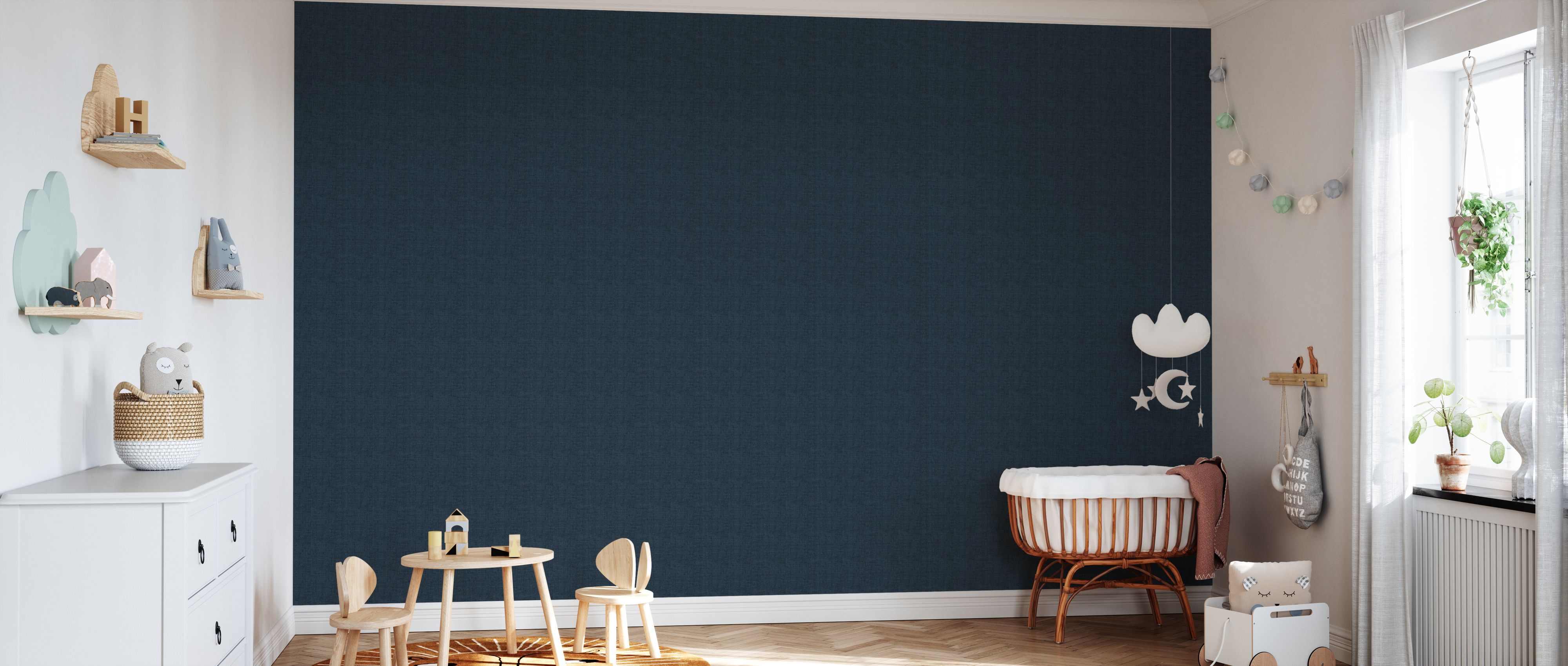 Tapet Linen Dark Blue, Photowall