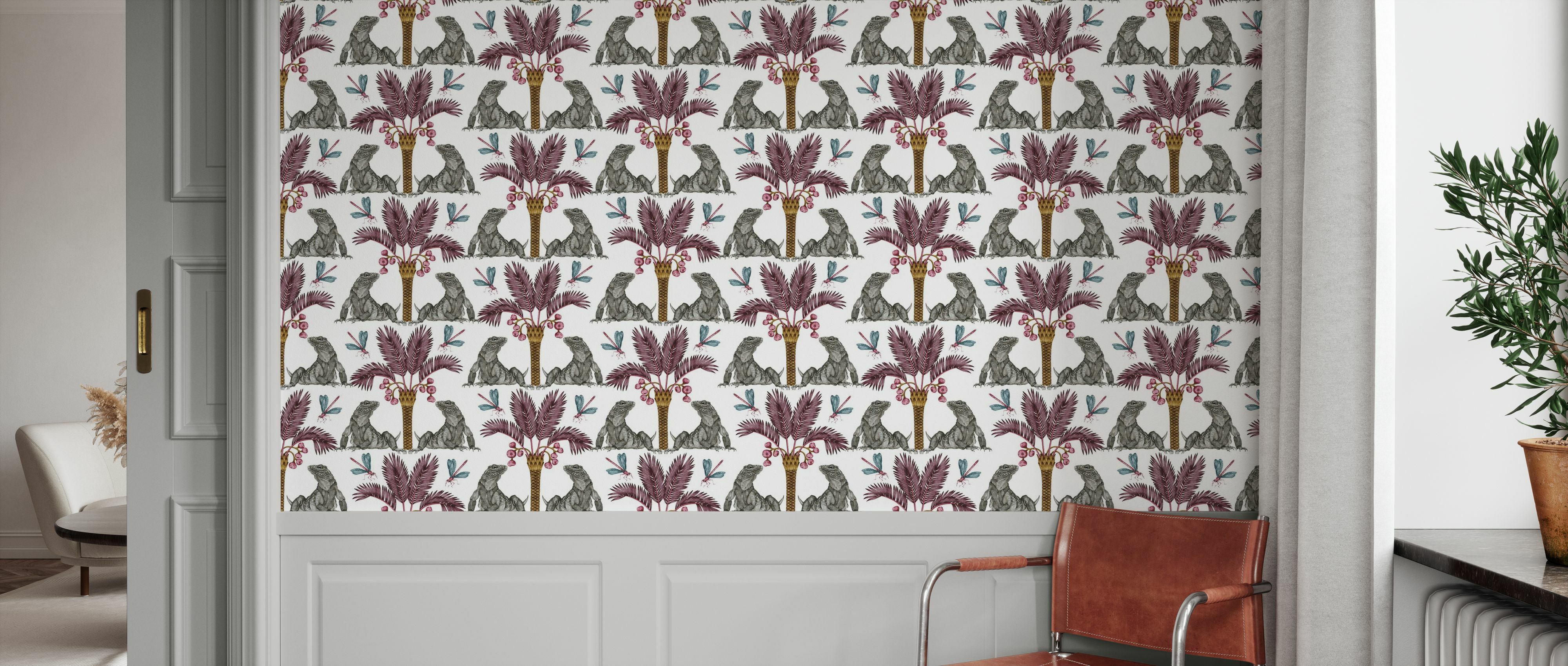Tapet the iguana dream, aubergine and candy, photowall 