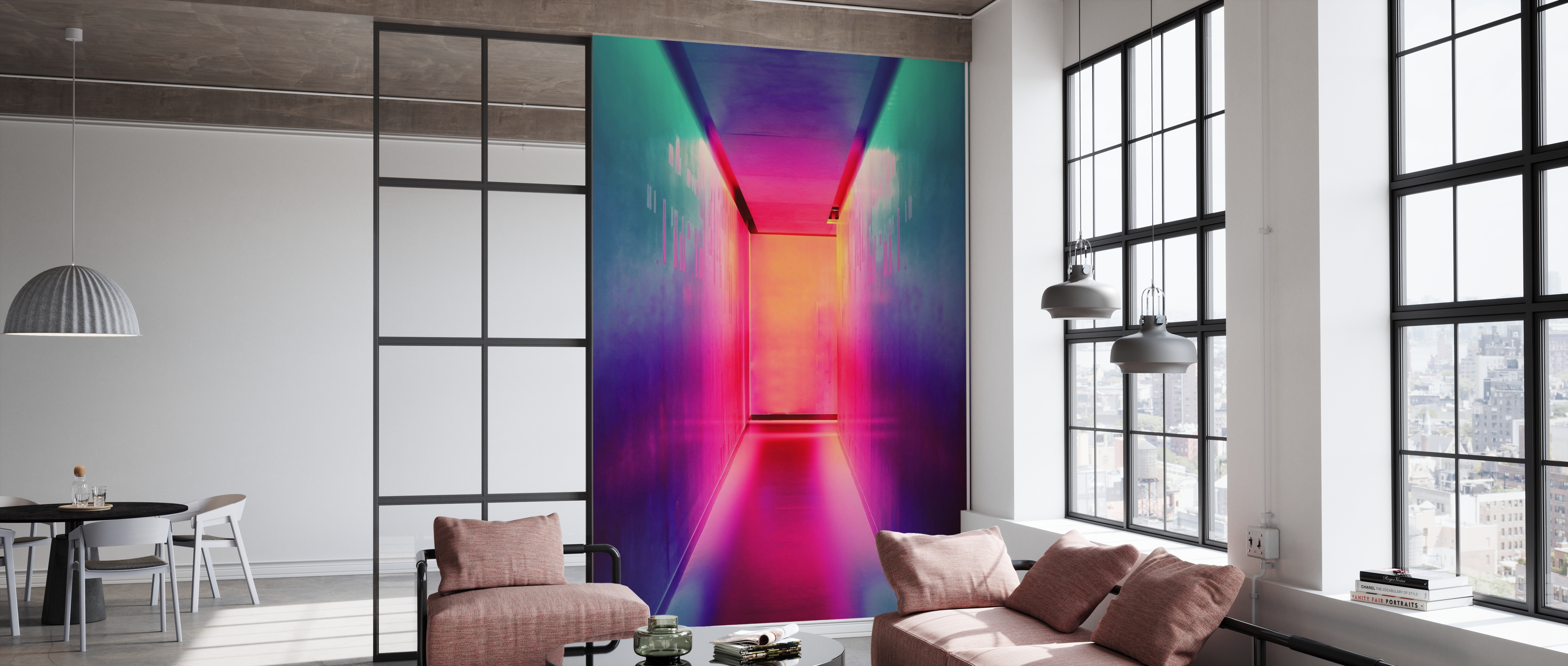 Tapet bright neon lights, photowall 