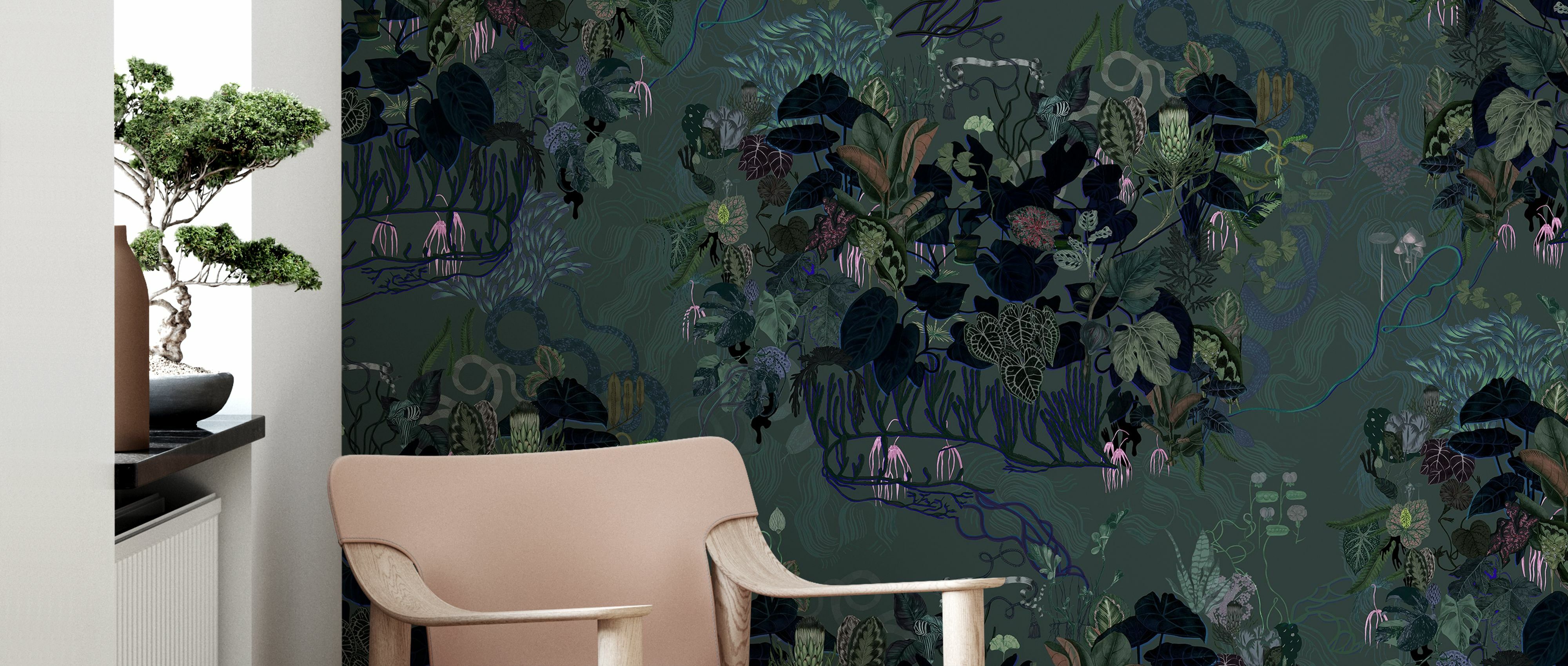 Fototapet dark leaves, personalizat, photowall 