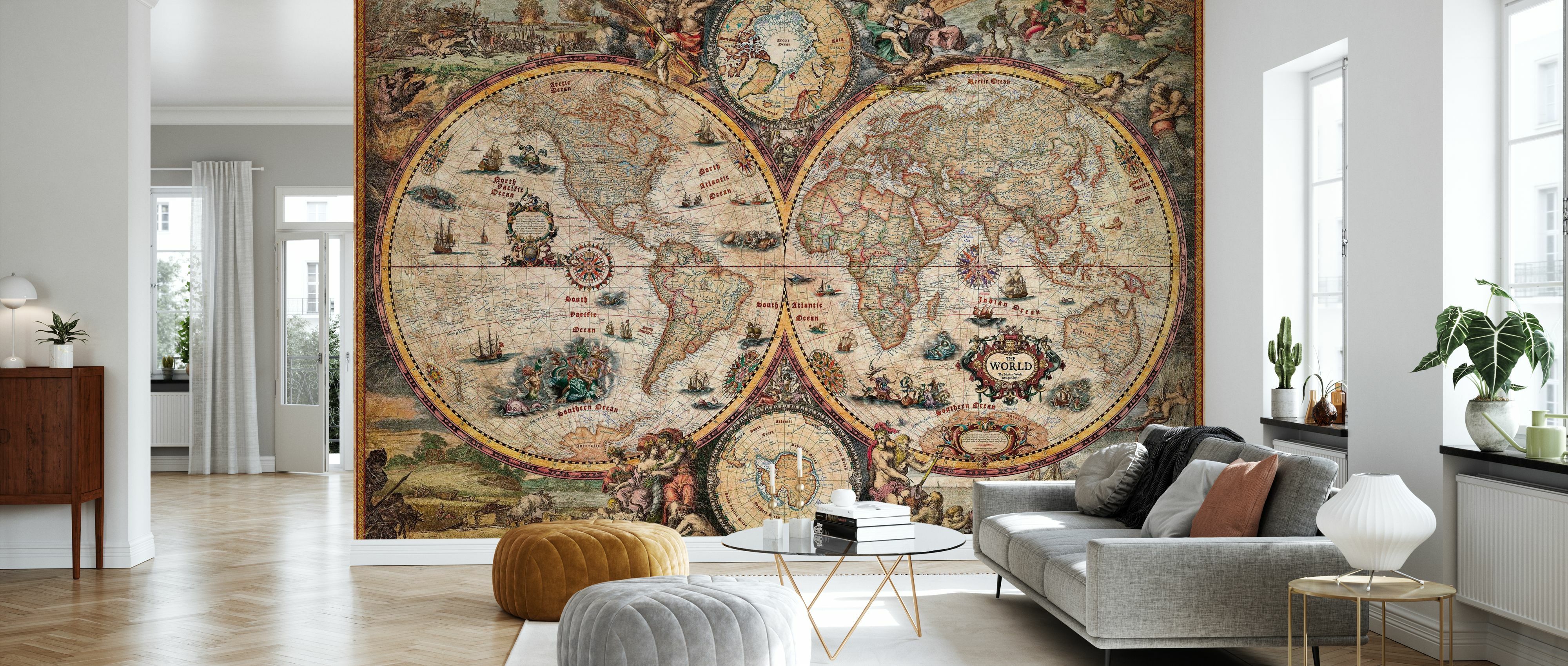 Tapet vintage world map, photowall 