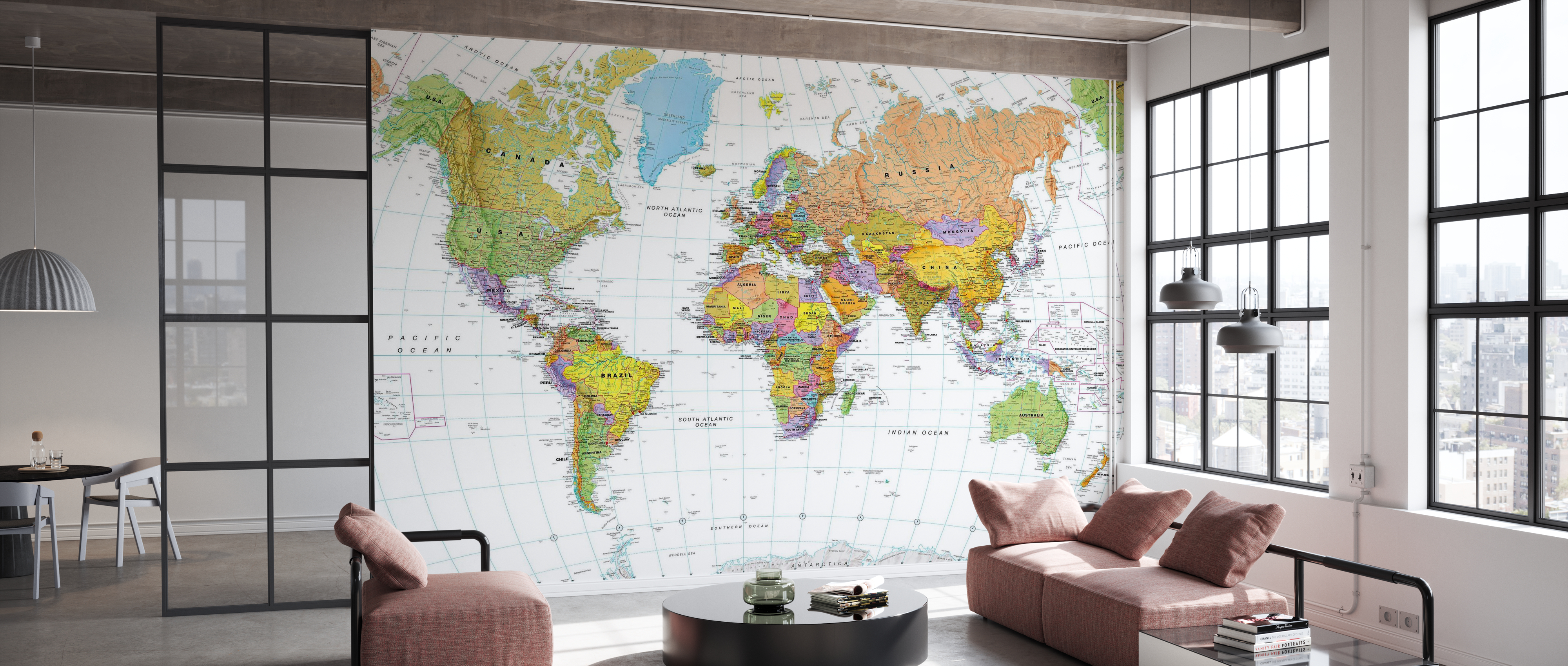 Tapet political world map, photowall 