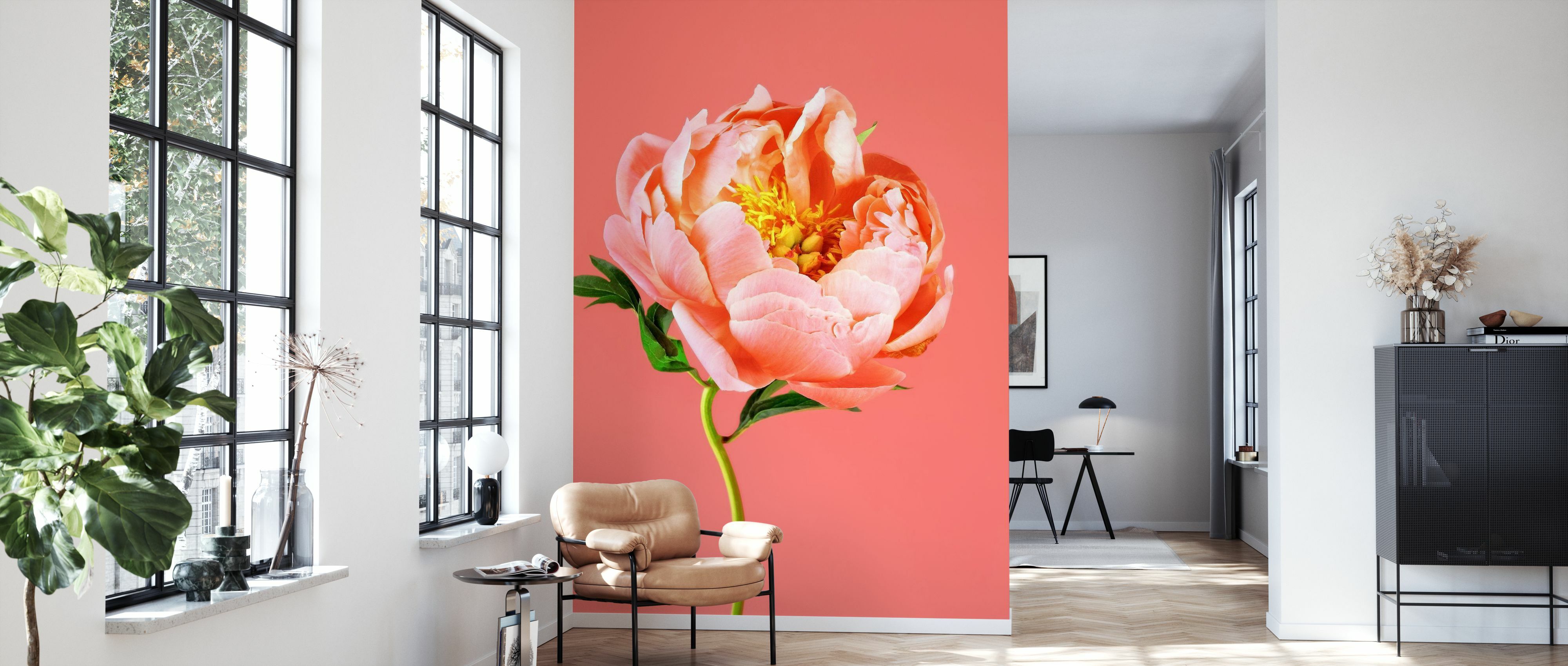 Fototapet peony on coral, personalizat, photowall 