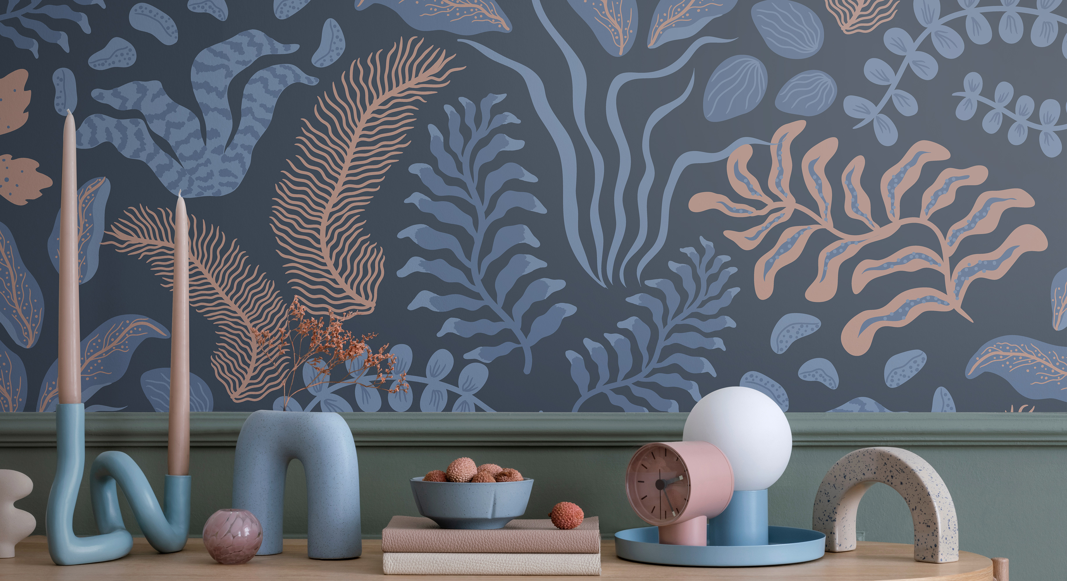 Tapet sonja pink and blue, photowall 