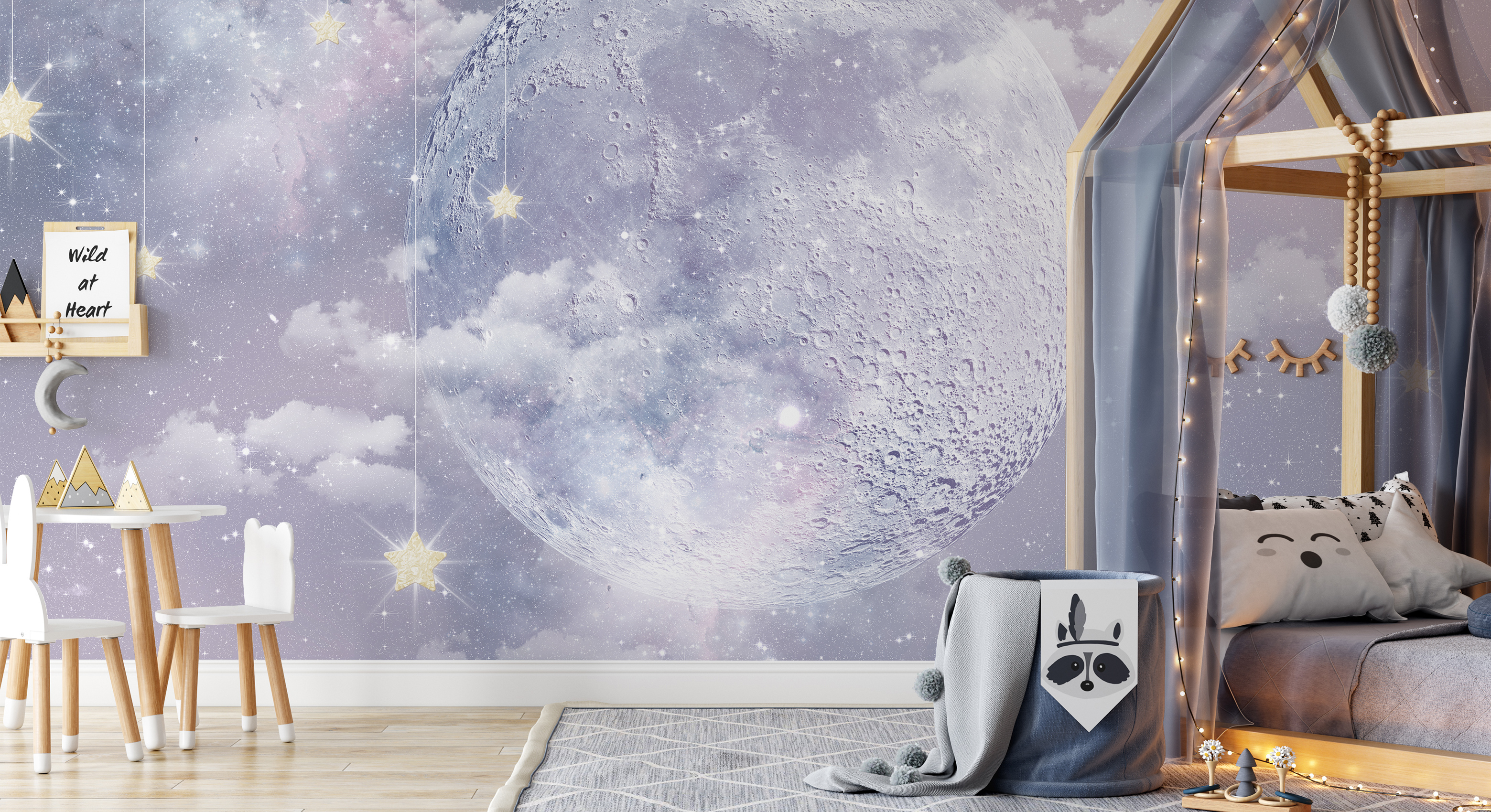 Tapet moon with stars, photowall 