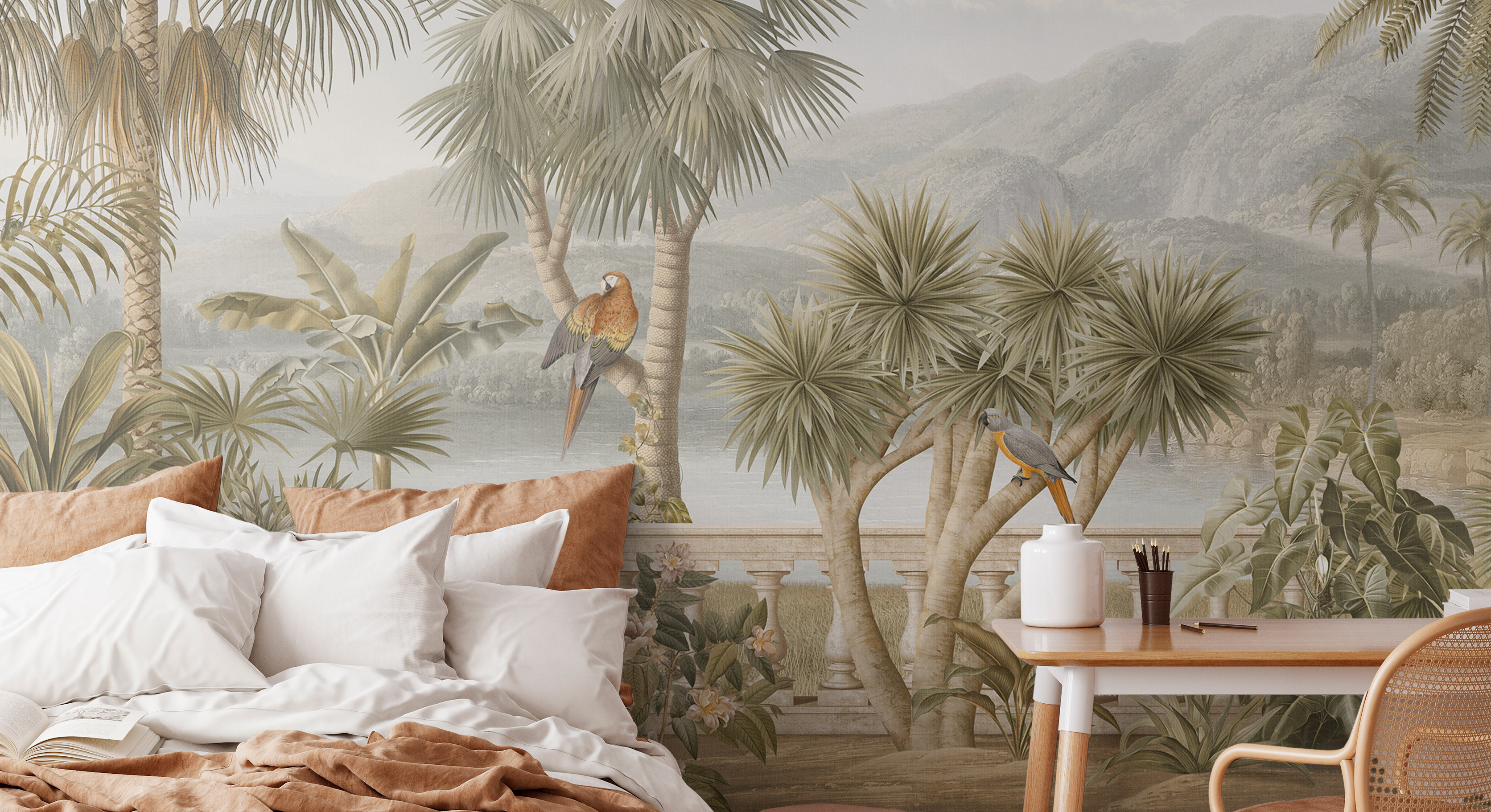 Tapet tropical plateau, sepia, photowall 