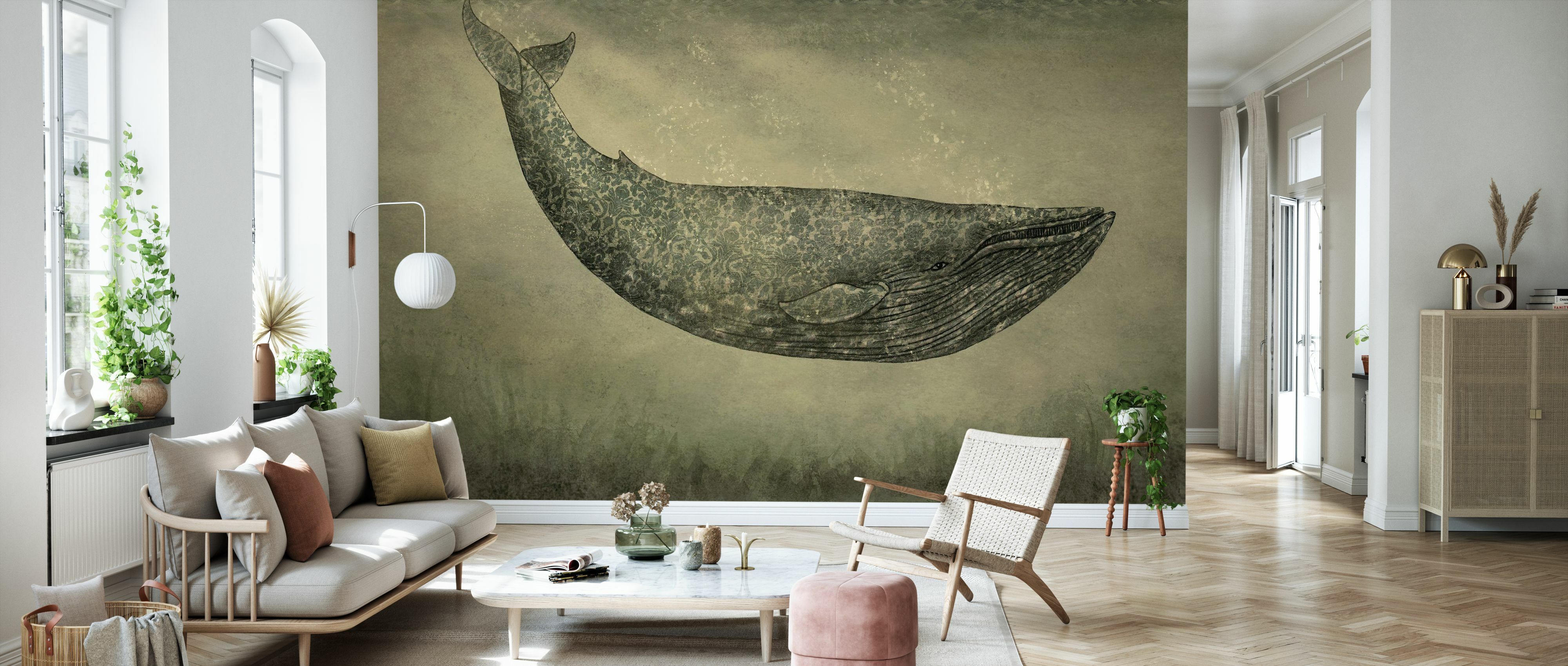 Tapet damask whale, photowall 