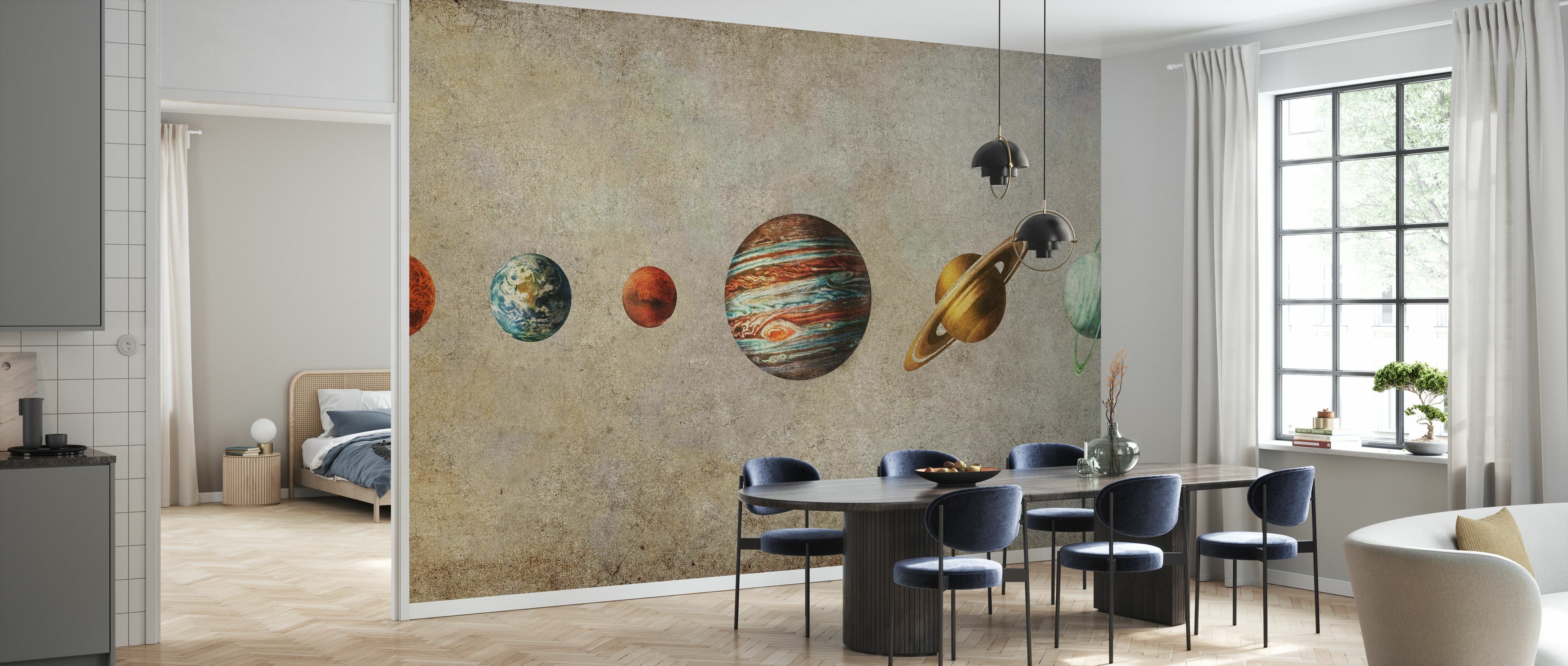 Tapet solar system, sepia, photowall 