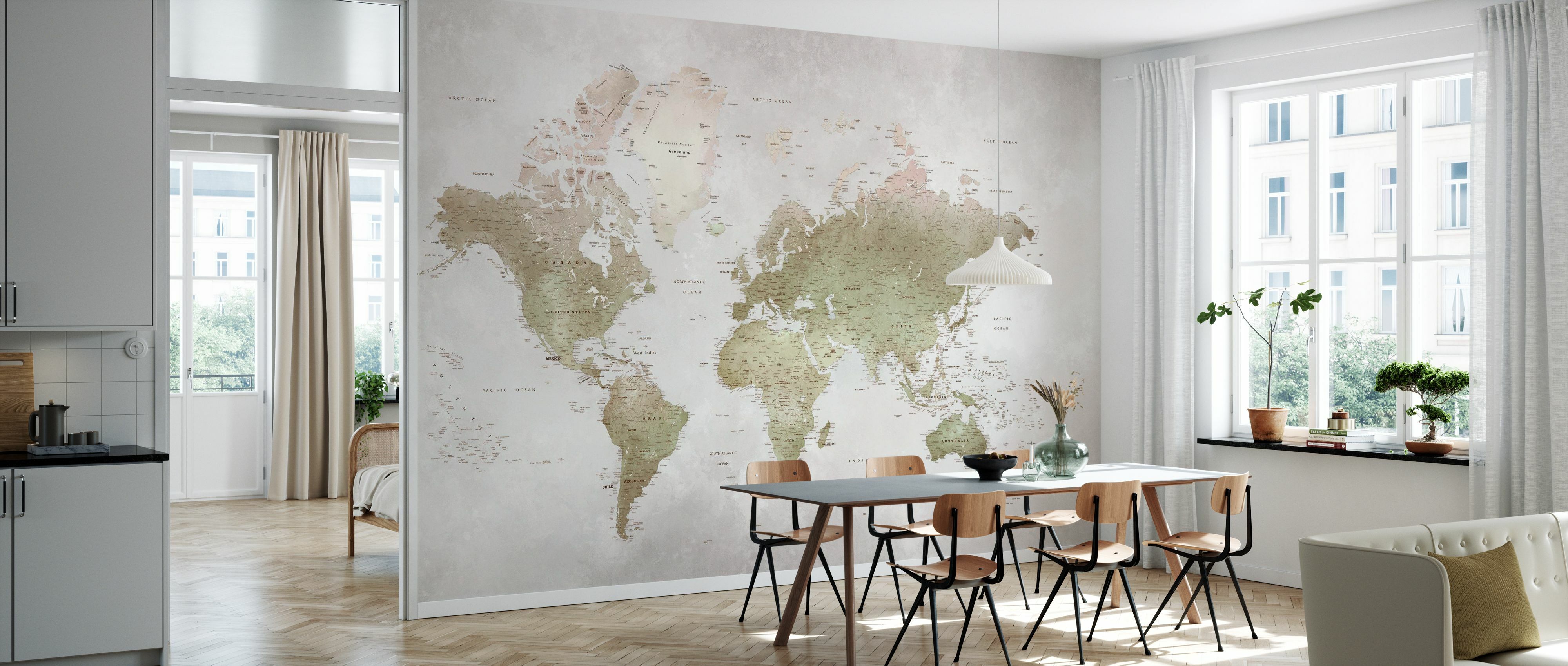 Tapet world map, smoky, photowall 