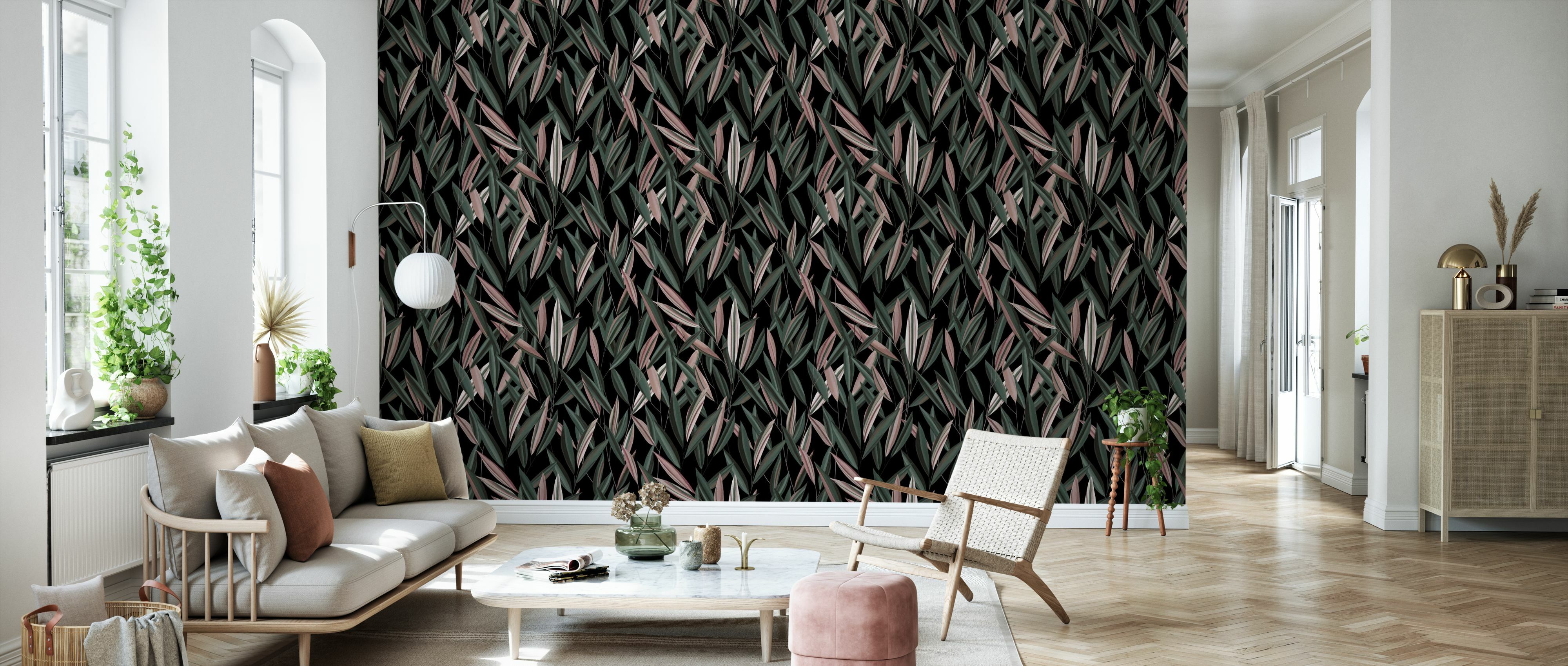 Tapet window view, pink and green, photowall 