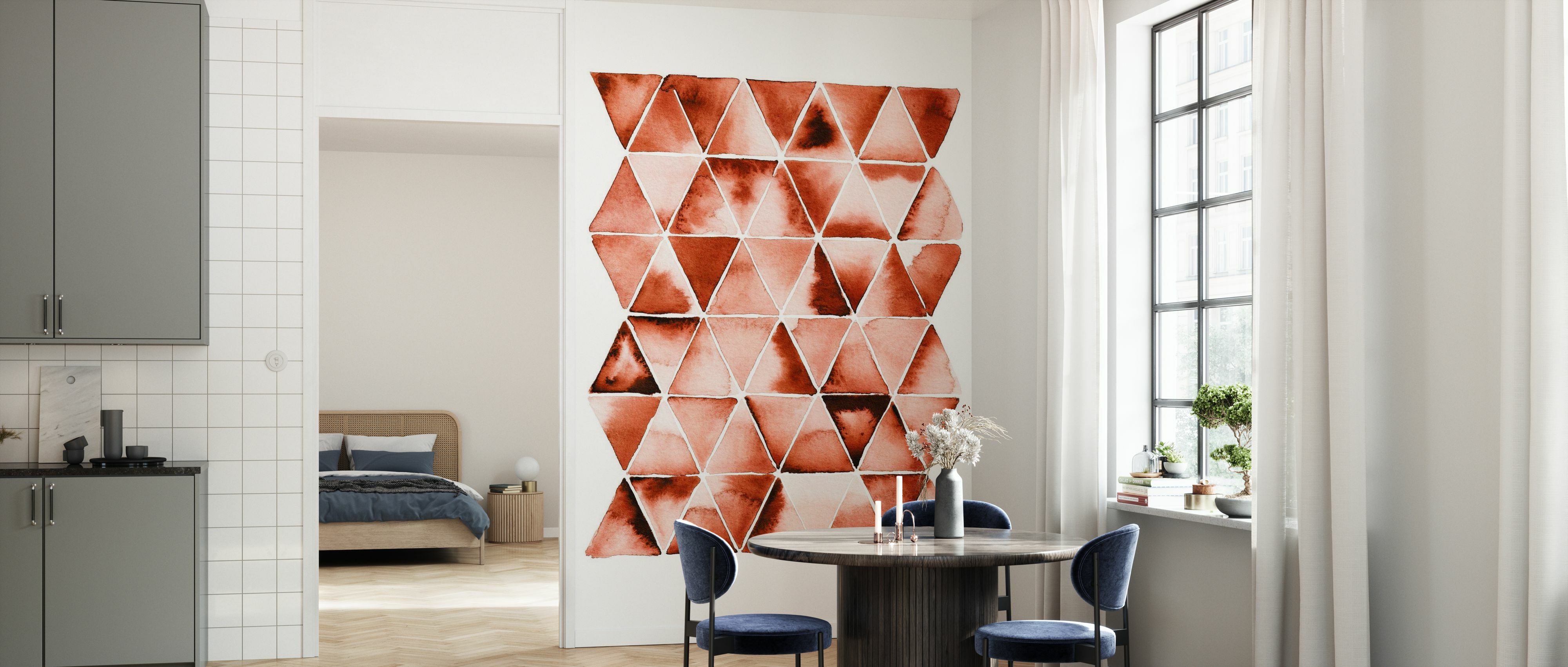 Tapet orange triangles, photowall 