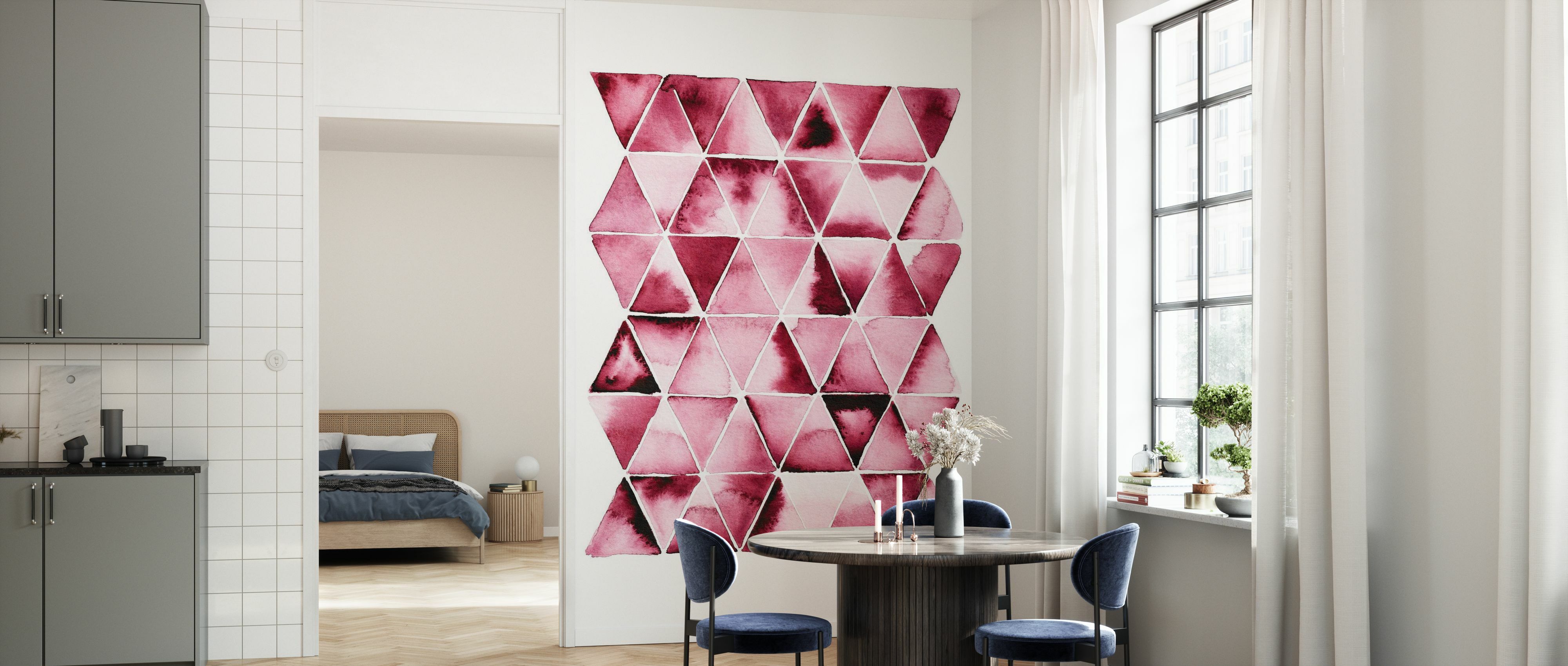 Tapet red triangles, photowall 