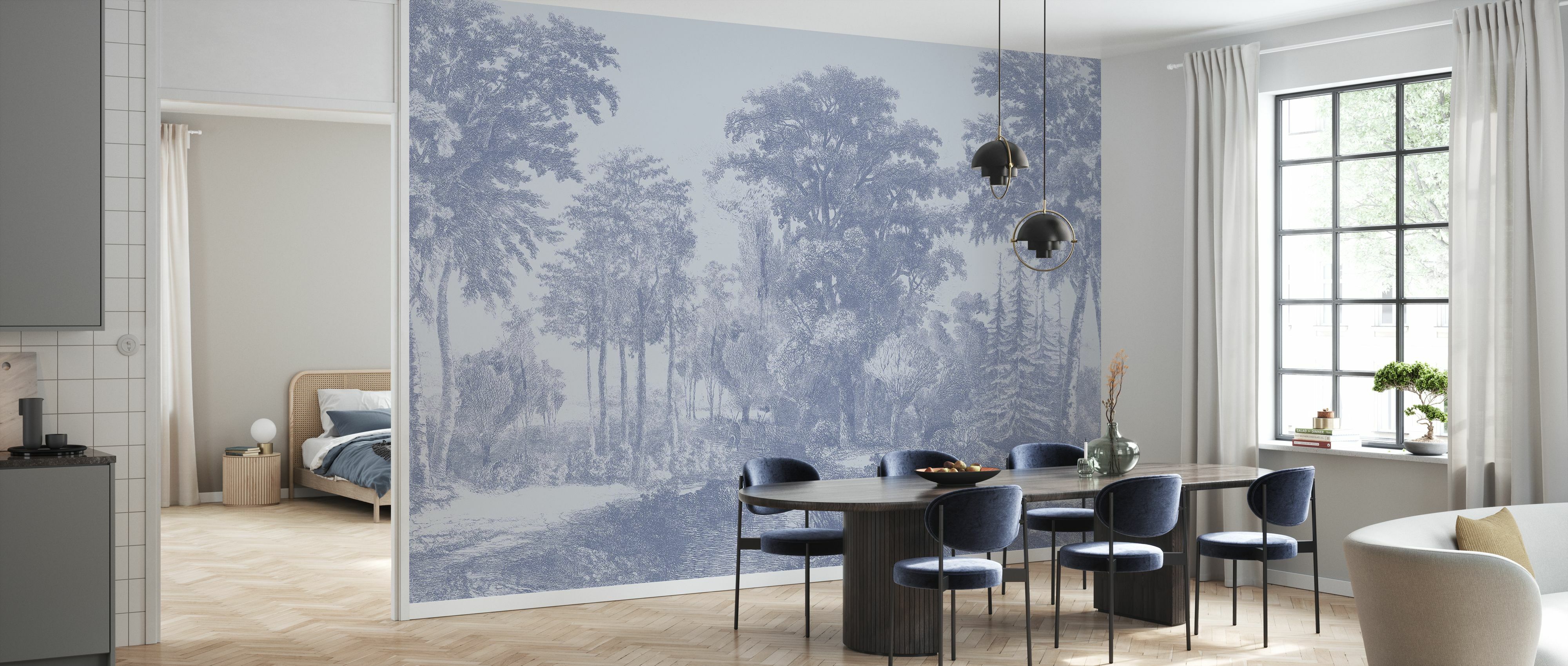 Tapet slow meander, blue, photowall 