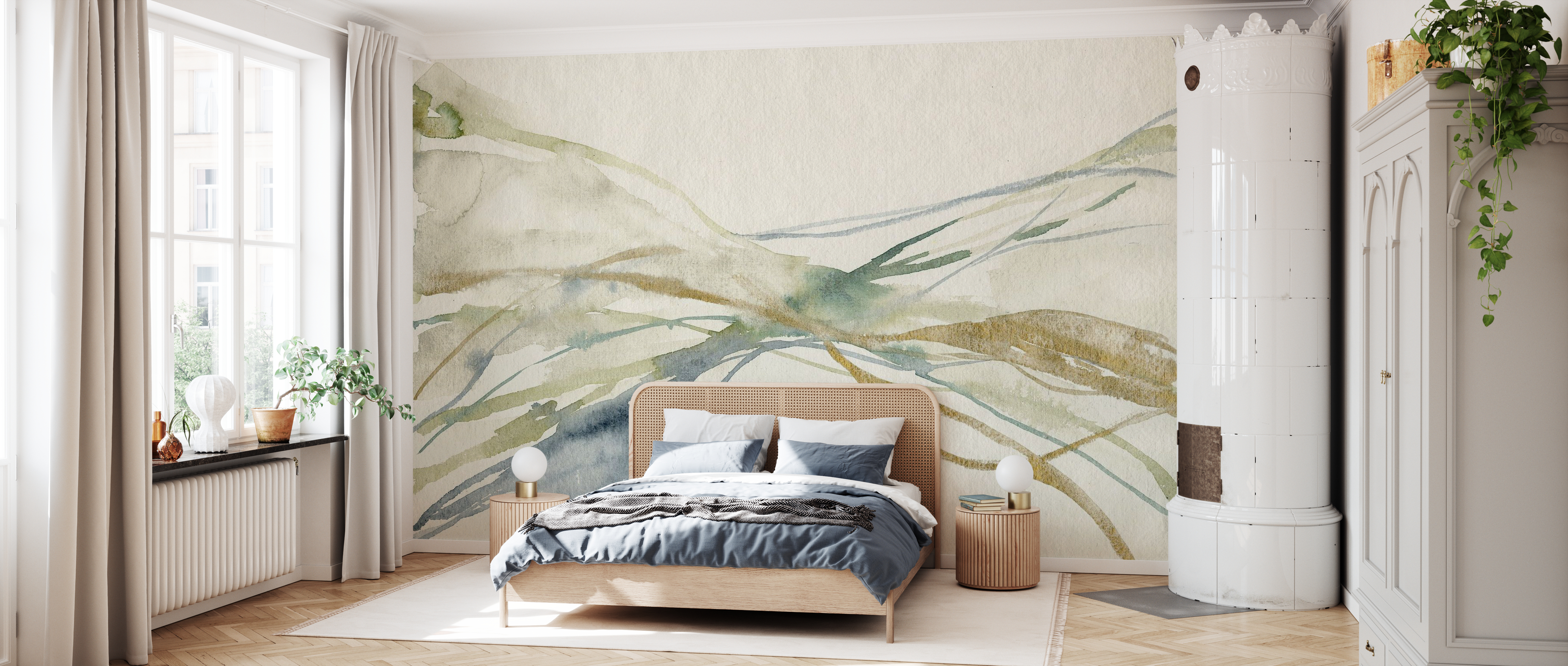 Tapet watercolor waves i, photowall 