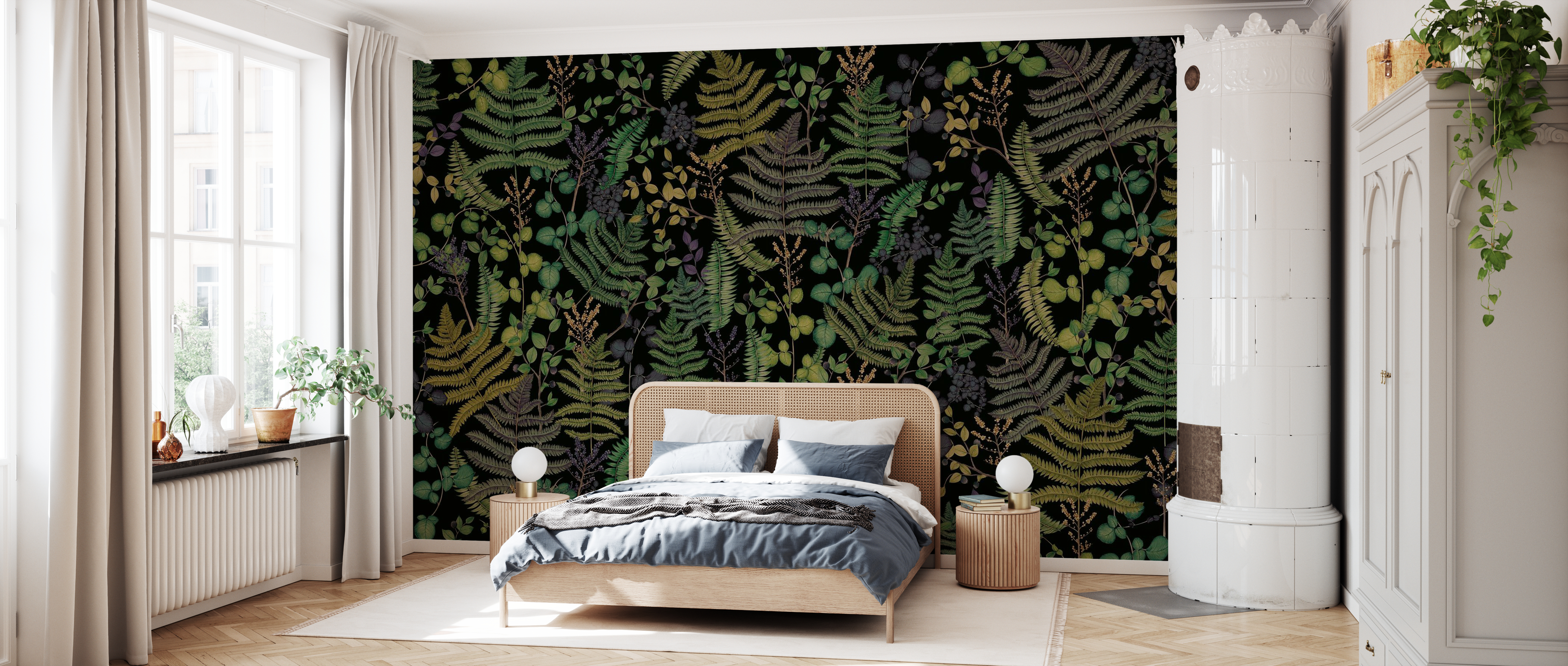 Tapet botany leafage, dark, photowall 