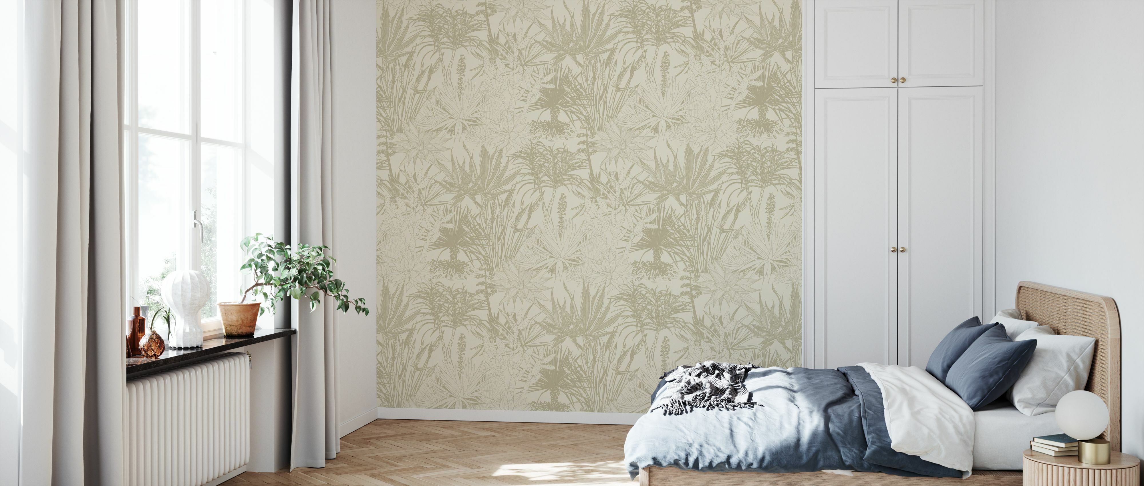 Tapet succulents, beige, photowall 