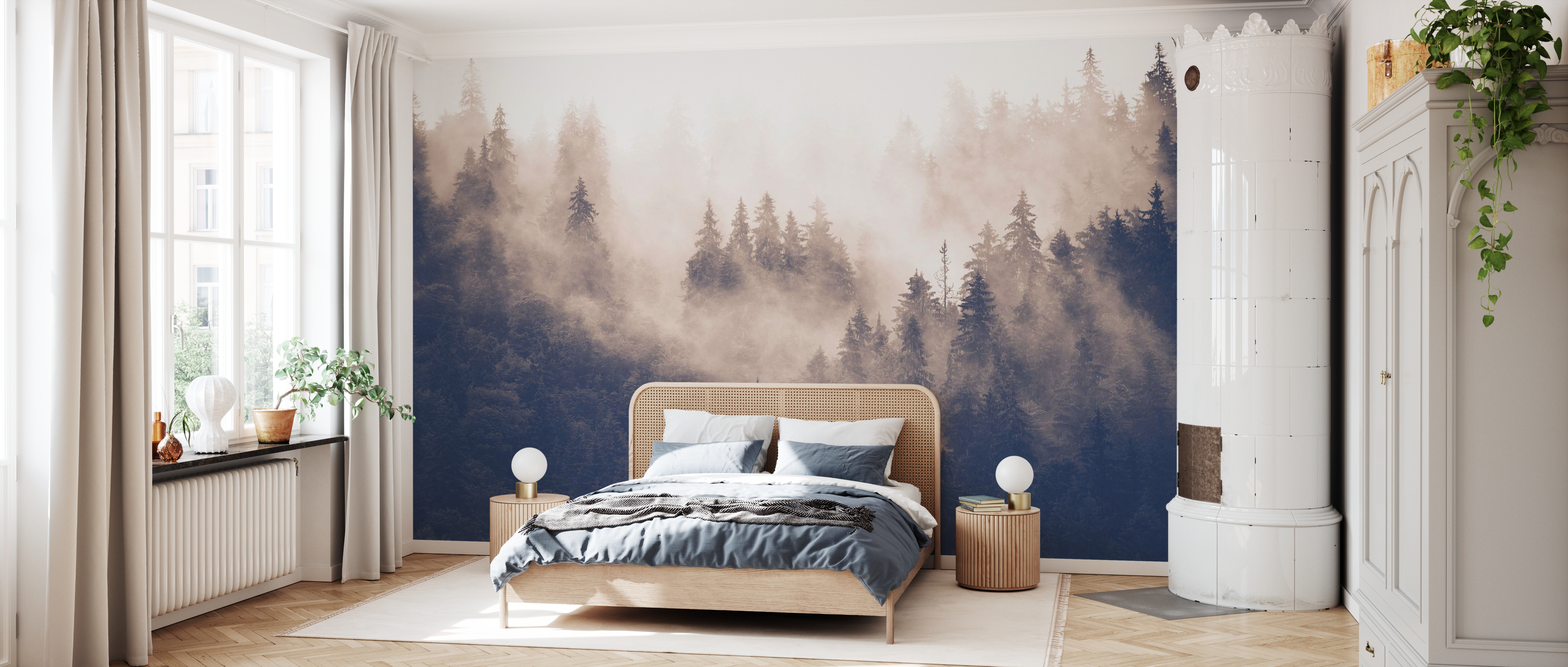 Fototapet foggy forest, vintage, personalizat, photowall 